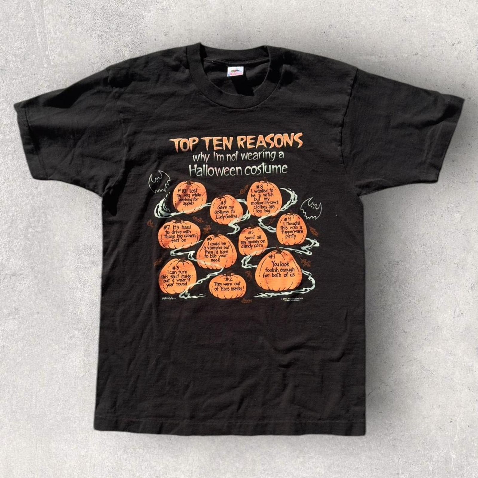 Fruit Of The Loom × Vintage Vintage Single Stitch 90s Funny Halloween Shirt Size US L / EU 52-54 / 3 - 1 Thumbnail