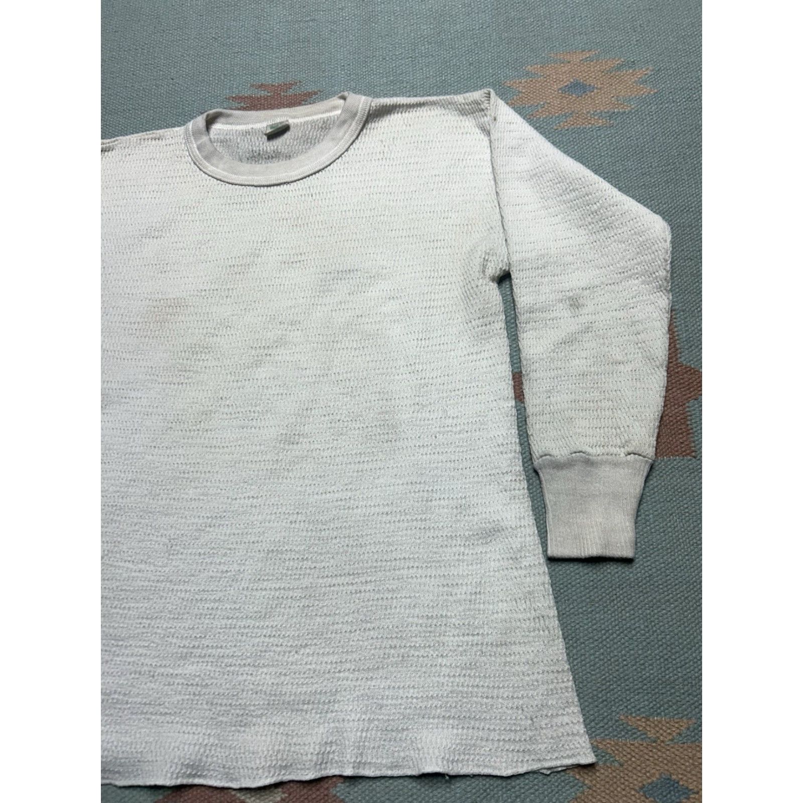 Hanes VINTAGE 70s waffle knit thermal shirt Hanes White Large Men T-Shirt Thermal Base Layer Size US L / EU 52-54 / 3 - 3 Thumbnail