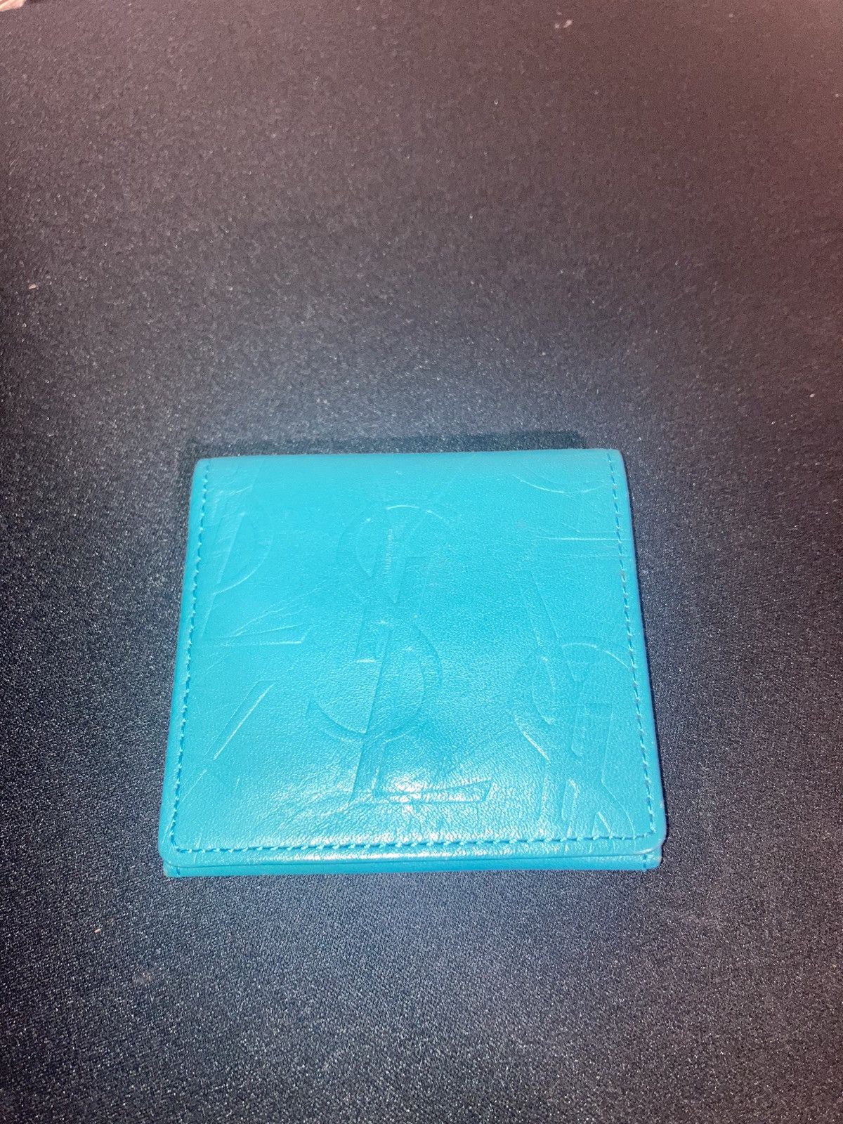 Yves Saint Laurent YSL Teal Leather Coin Pouch Size ONE SIZE - 1 Thumbnail