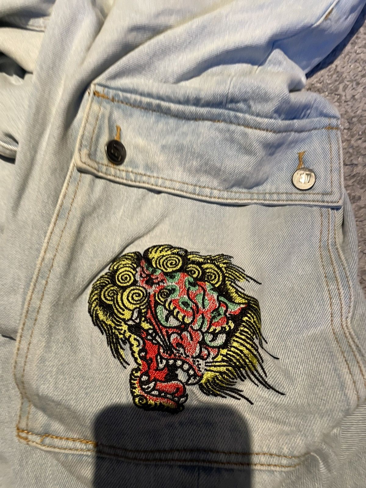 Urban Outfitters Urban outfitters X Ed Hardy light blue denim Size US 34 / EU 50 - 4 Thumbnail