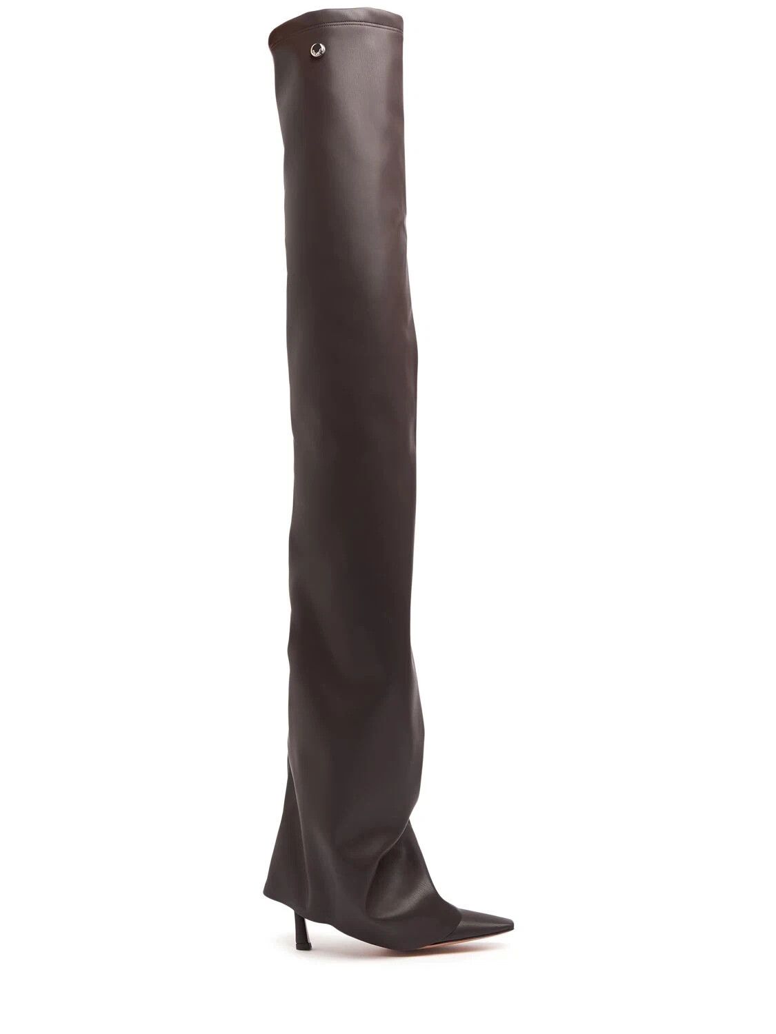 THE ATTICO Robin Brown 95mm Leather Tall Boots New