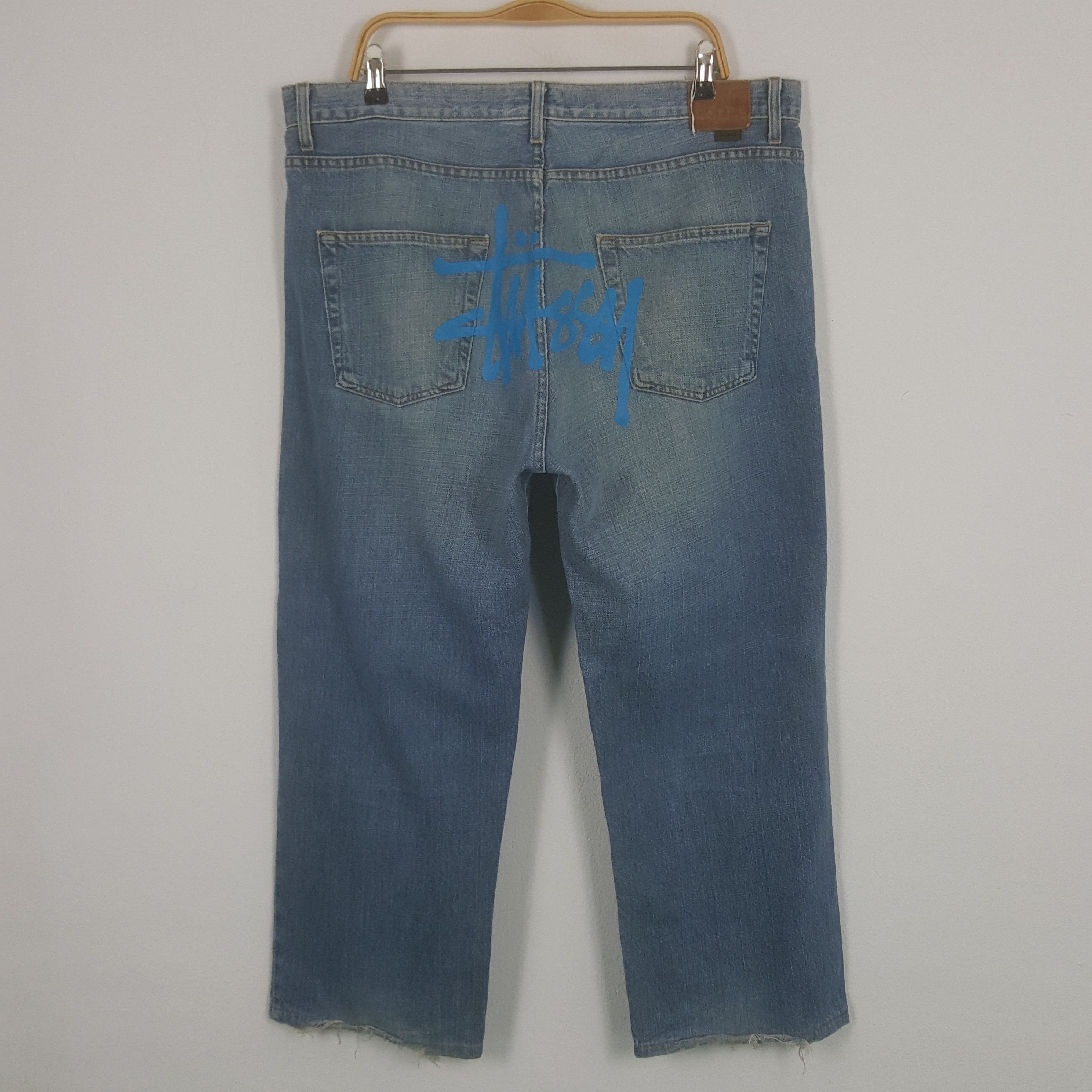 Stussy × Vintage Vintage Stussy Custom Art Logo USA Denim Jeans Size US 38 / EU 54 - 1 Thumbnail