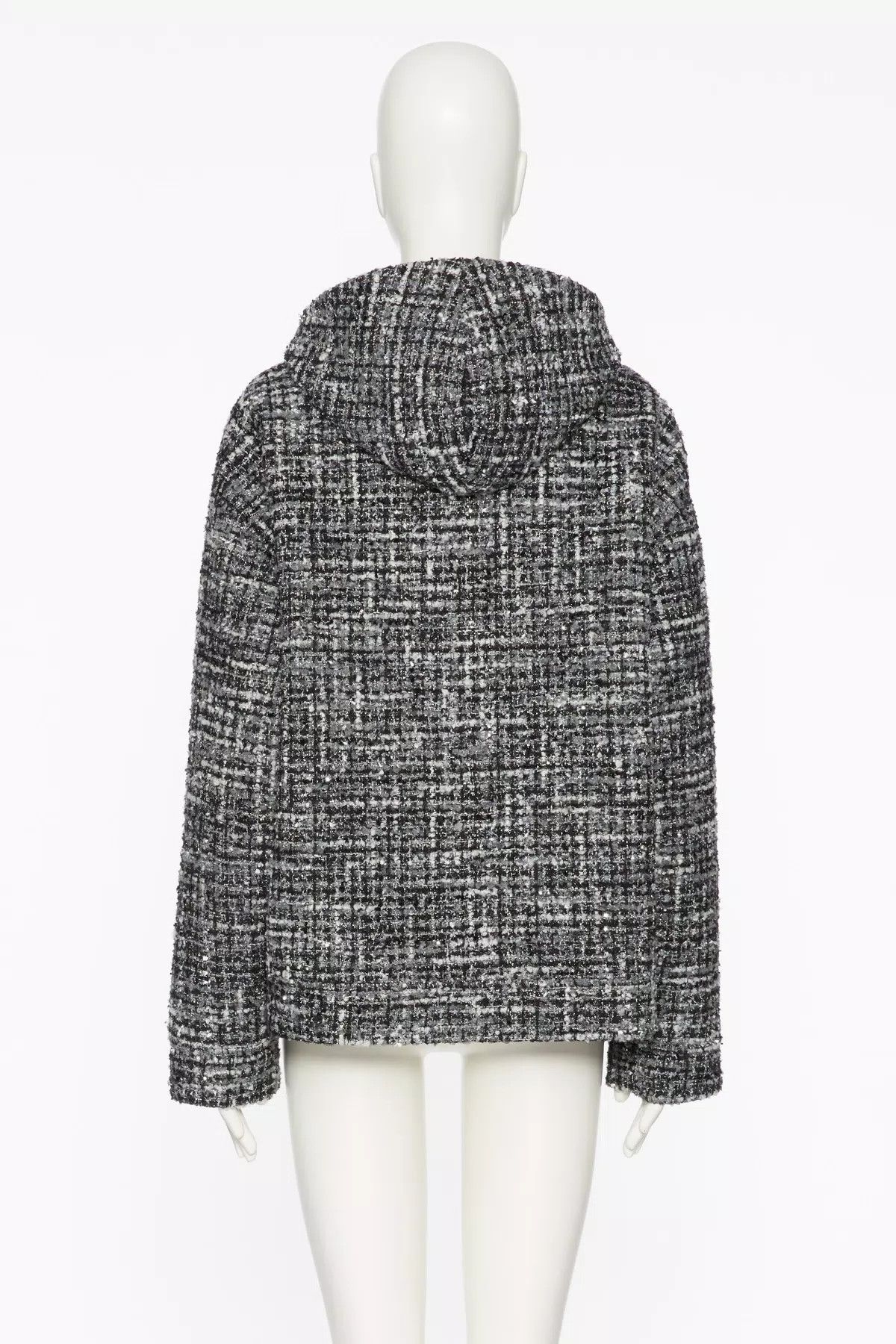 Valentino o1s1wg110426 Hooded Tweed Jacket in Multicolor Size M / US 6-8 / IT 42-44 - 3 Thumbnail