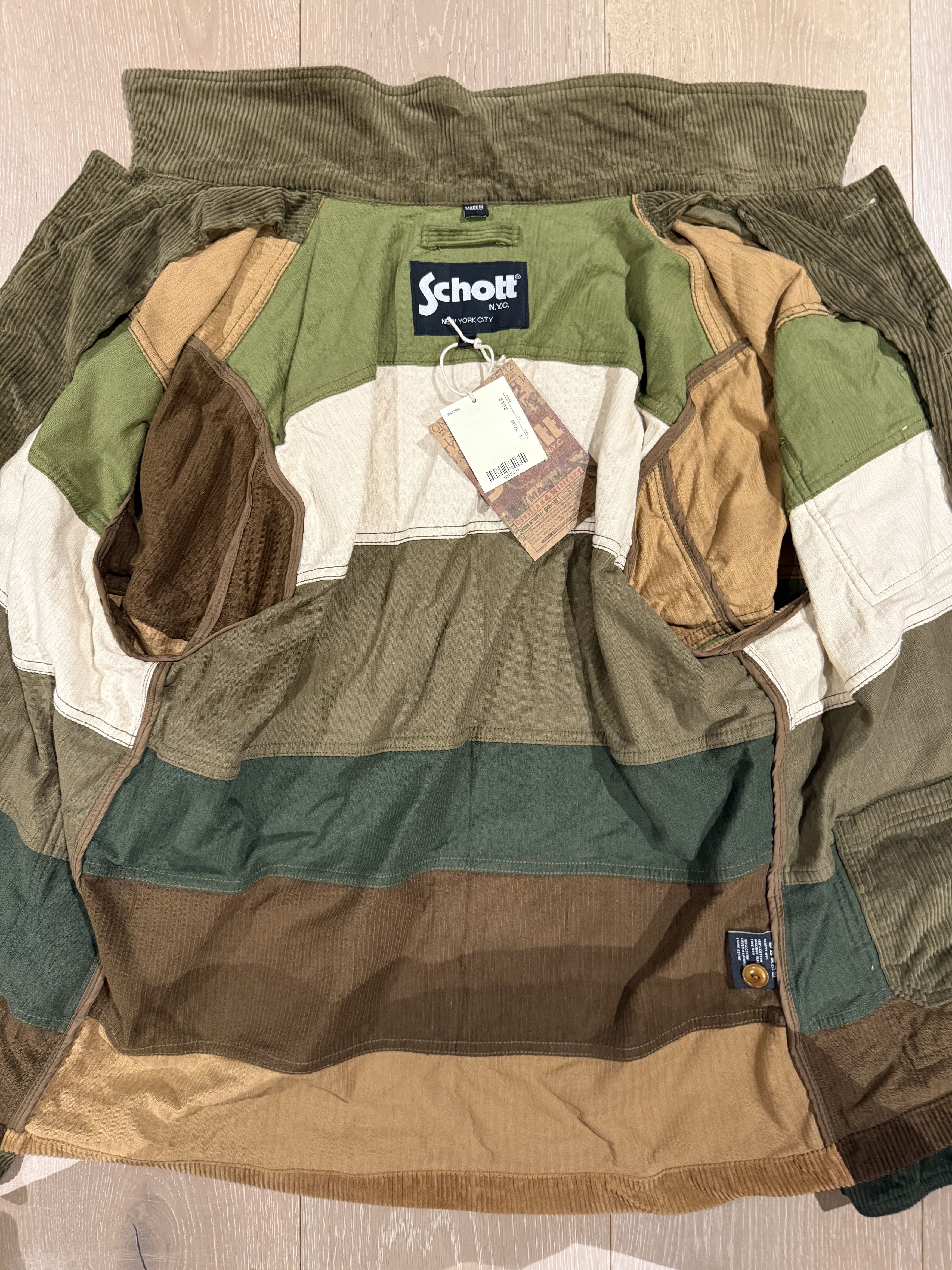 Schott 💚 Schott NYC Corduroy Patchwork Jacket Large NEW Size US L / EU 52-54 / 3 - 11 Thumbnail