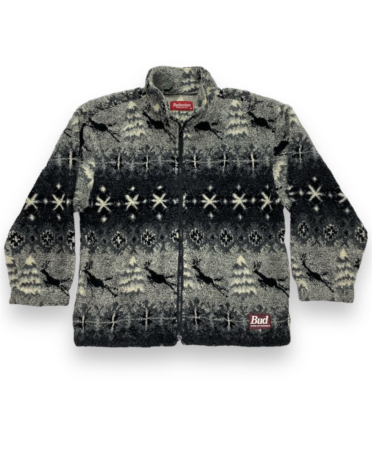 Budweiser Vintage Budweiser Fleece Jacket Size US M / EU 48-50 / 2 - 1 Thumbnail