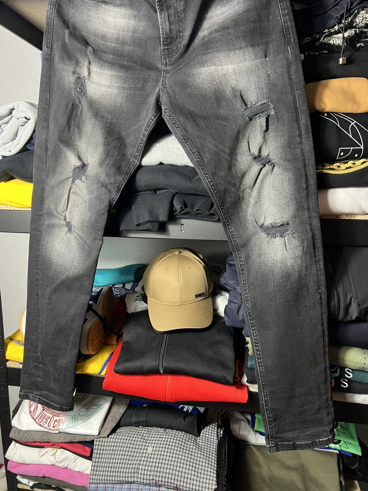 Diesel 👖 Diesel Denim Division Vintage Distressed Slim Jeans Size US 33 - 3 Thumbnail