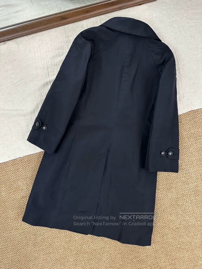 Hermes Hermes Silk Windproof Long Coat Trench Jacket, Black Size S / US 4 / IT 40 - 2 Thumbnail