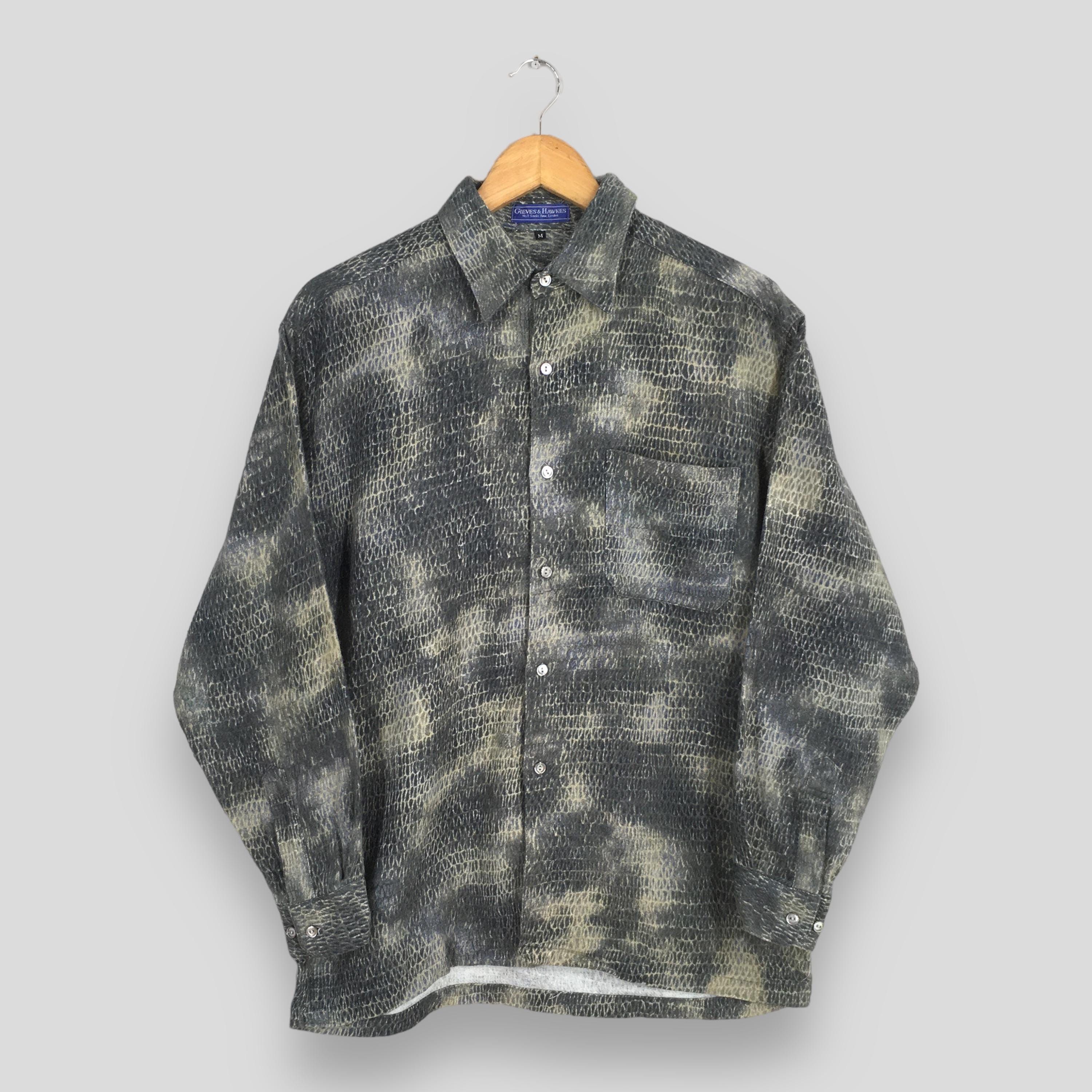 14th Addiction × Le Grande Bleu (L.G.B.) Vintage Gieves Hawkes Snake Skin Pattern Shirt Medium Size US M / EU 48-50 / 2 - 1 Thumbnail