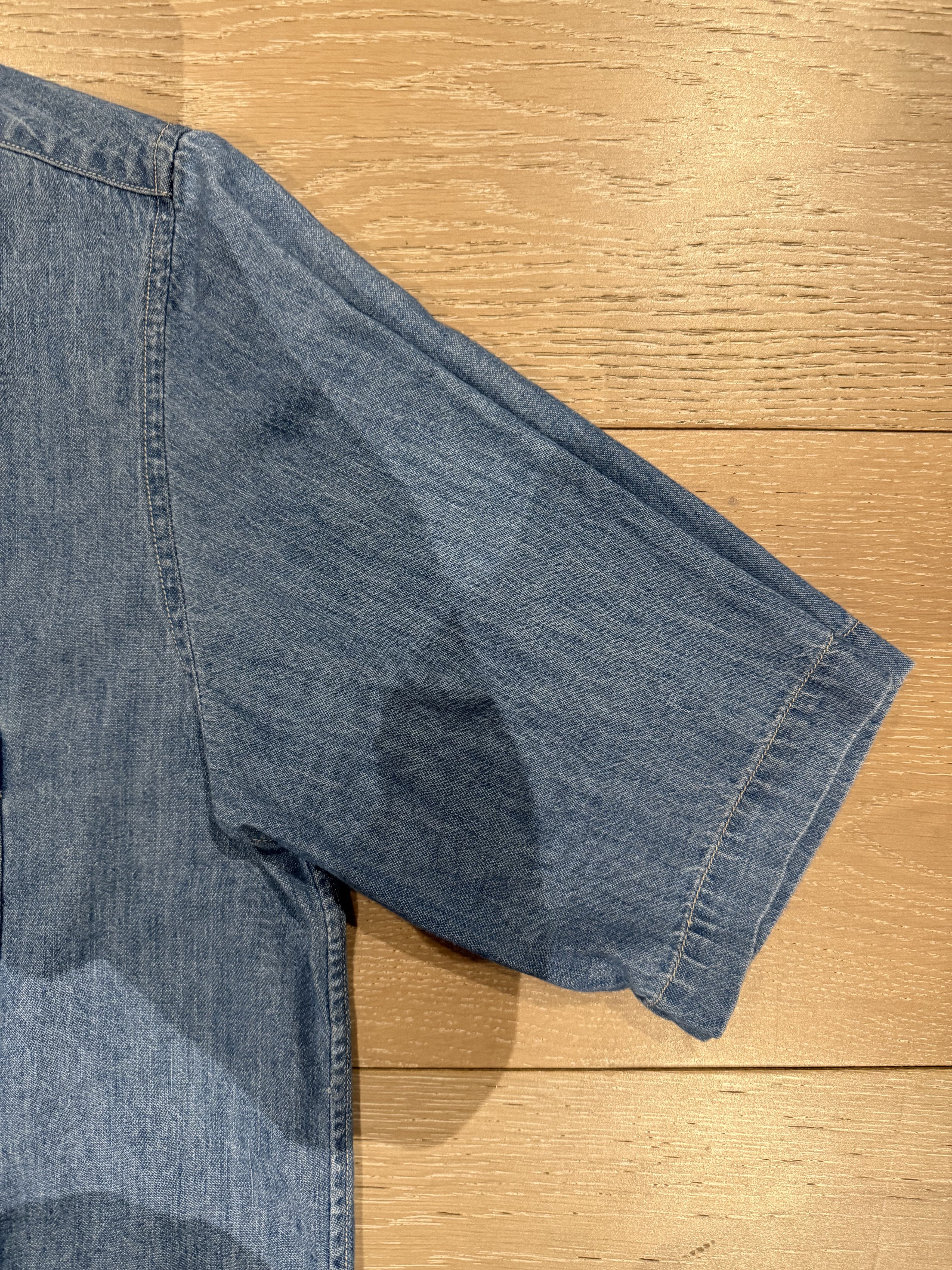 💚 Auralee Selvedge Super Light Denim Half Sleeved Shirt NEW