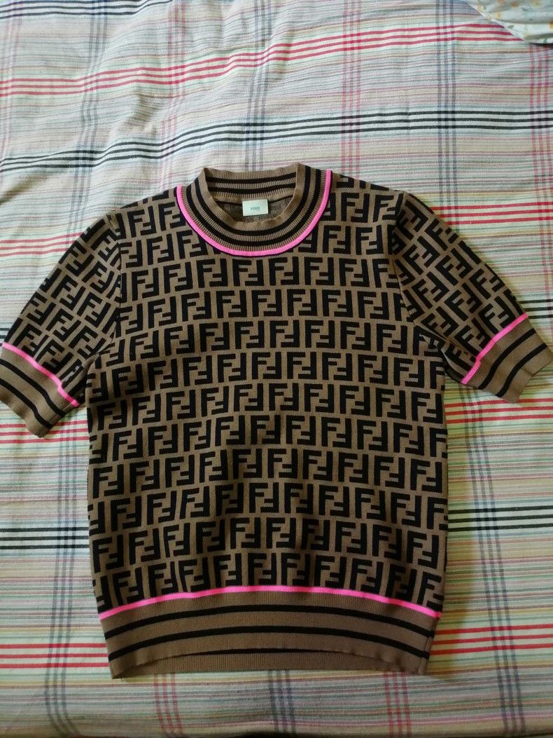 Fendi Fendi Old flower full-print knitted short sleeves Size US XXS / EU 40 - 2 Thumbnail