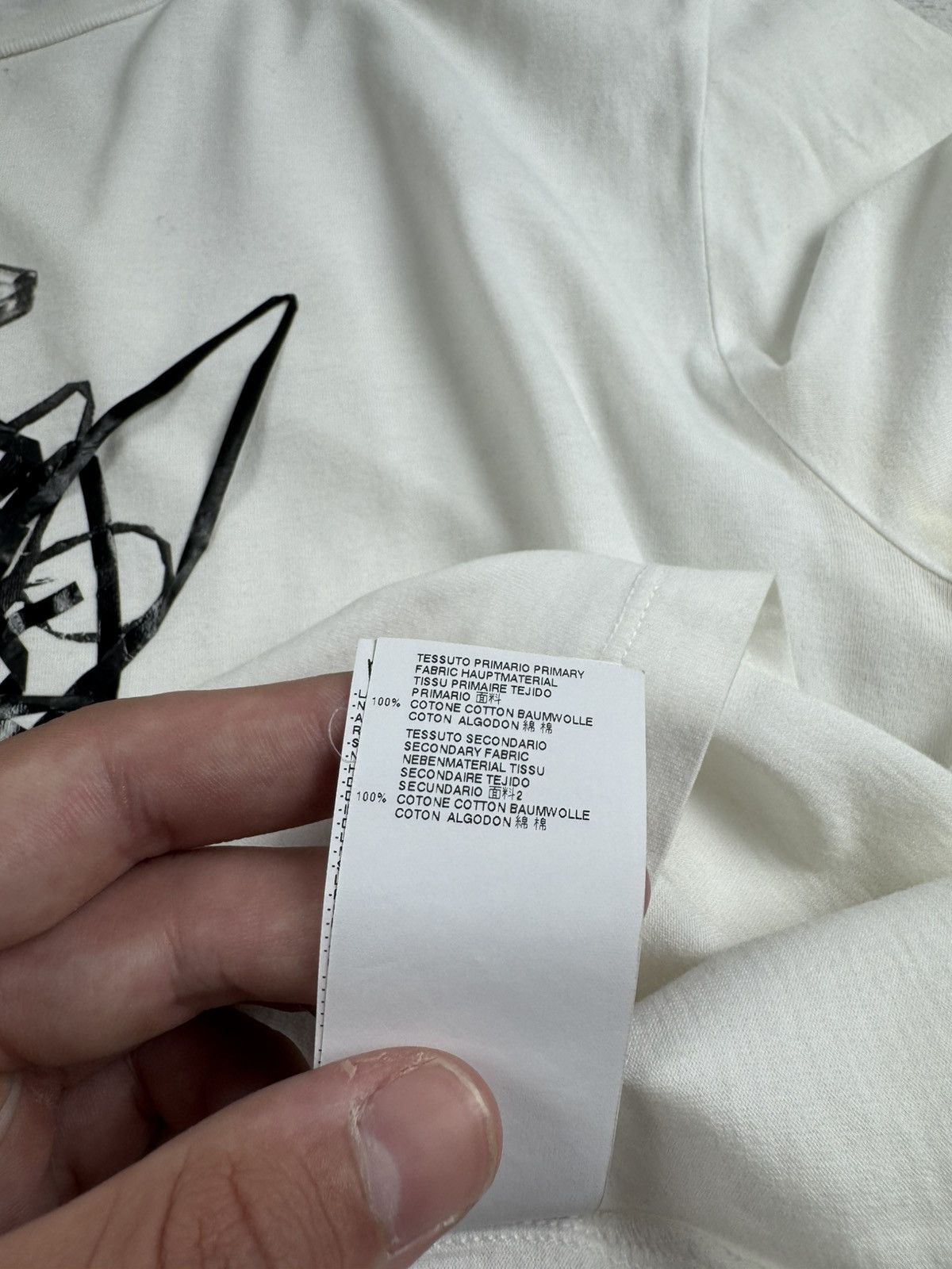Maison Margiela Maison Margiela AW16 Men’s Large White Designer Cotton Tape T Shirt Tee Jersey Size US L / EU 52-54 / 3 - 18 Thumbnail
