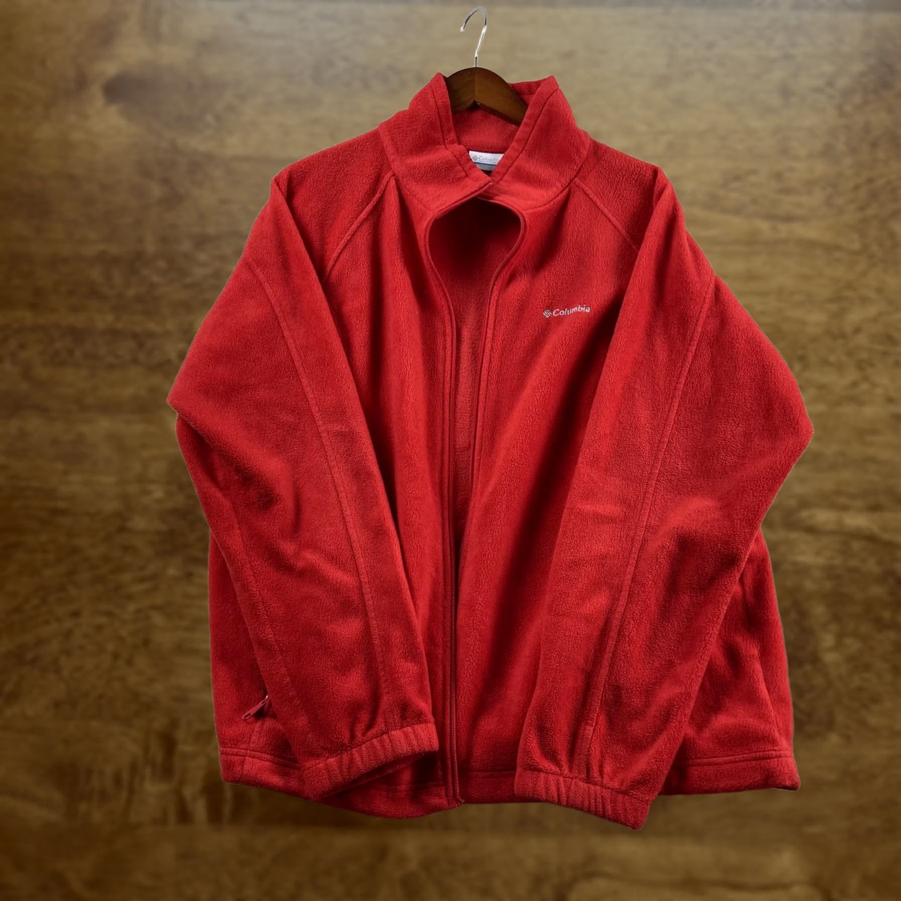 Vintage Columbia Fleece Jacket Womens 2X Red Full Zip Pockets Collared Casual Outdoor Jacket Size XXL / US 16-18 / IT 52-54 - 1 Thumbnail
