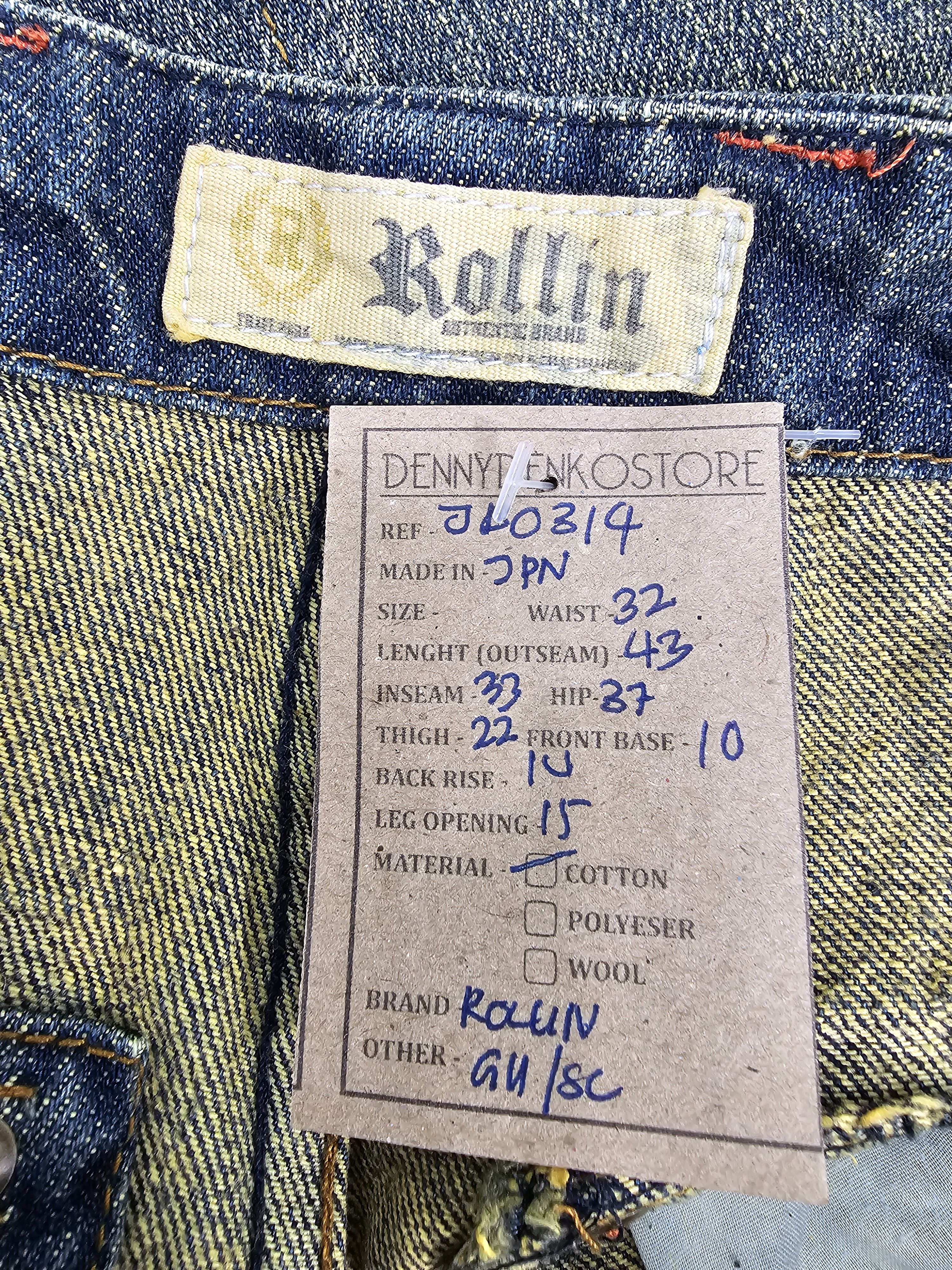 Japanese Brand ROLLIN Multi Bush Pocket Punk Bondage Design Jeans JB0314 Size US 32 / EU 48 - 14 Thumbnail