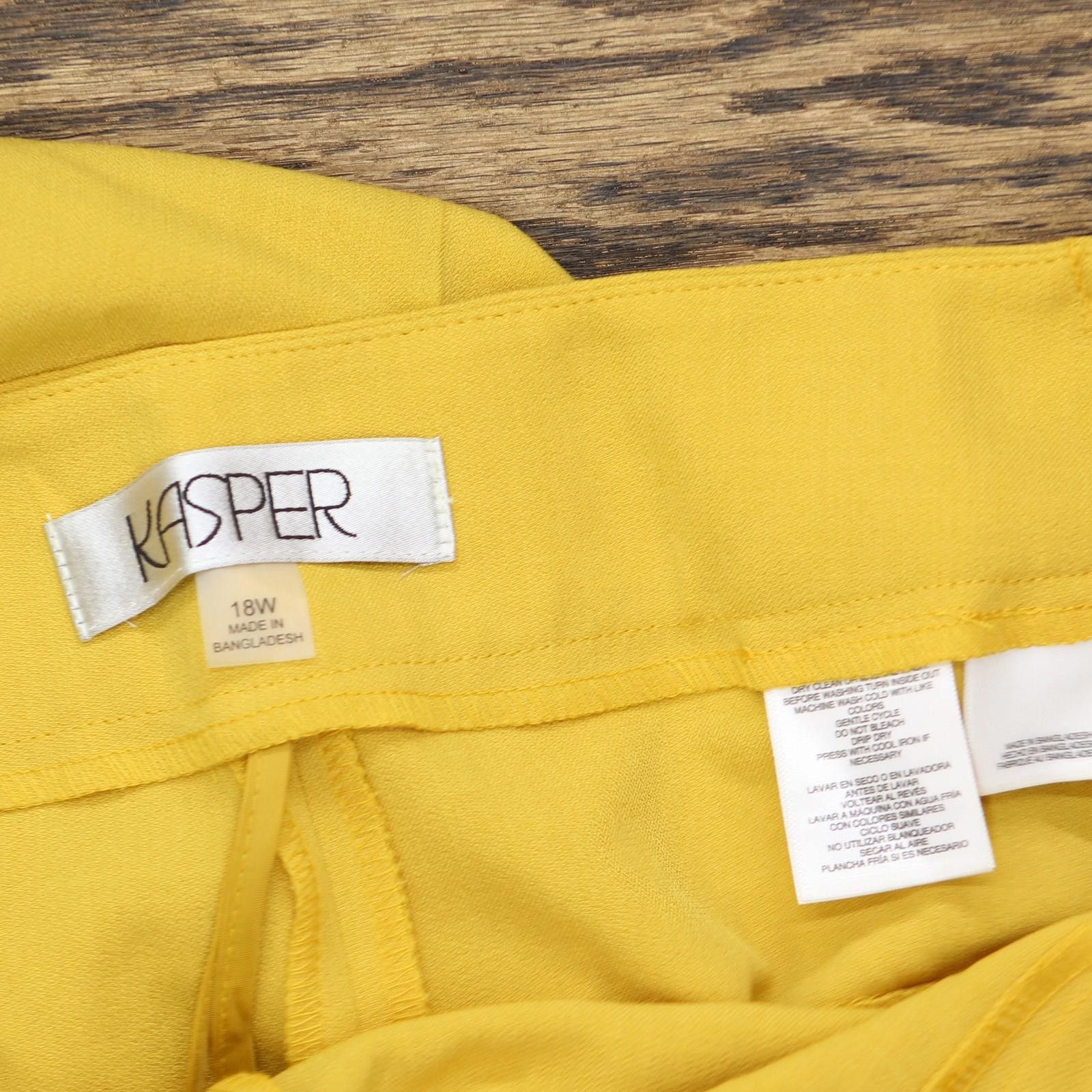 Other Nwt Kasper Front Slim Pant 10902147 Butterscotch Yellow 18w Size 40" / US 18 - 7 Thumbnail