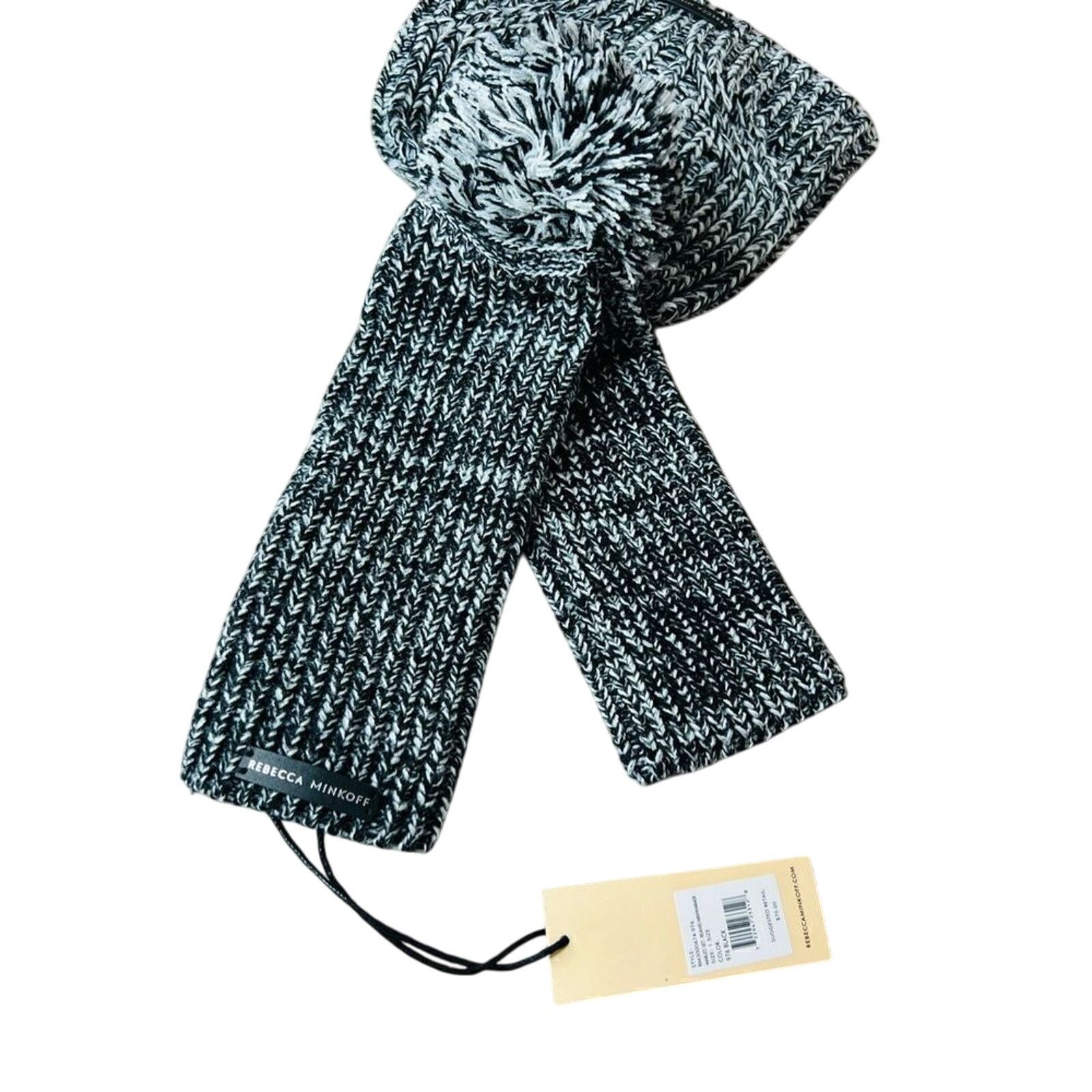 Rebecca Minkoff Rebecca Minkoff Black Marled Arm Warmers + Knit Beanie OS Size ONE SIZE - 8 Thumbnail