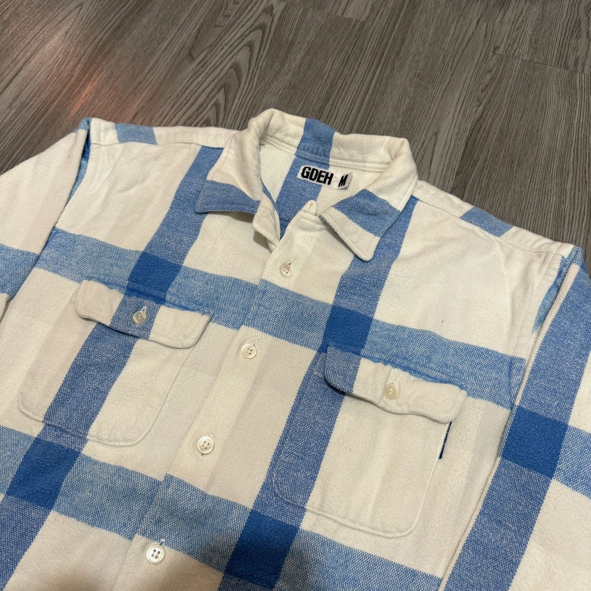 GOODENOUGH × Vintage Good Enough White Blue Flannel Shirt Size US M / EU 48-50 / 2 - 2 Thumbnail