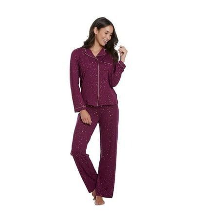 Other Brushed Jersey Foil & Plum Star Print Pajama Set Women's XL Size ONE SIZE - 1 Preview