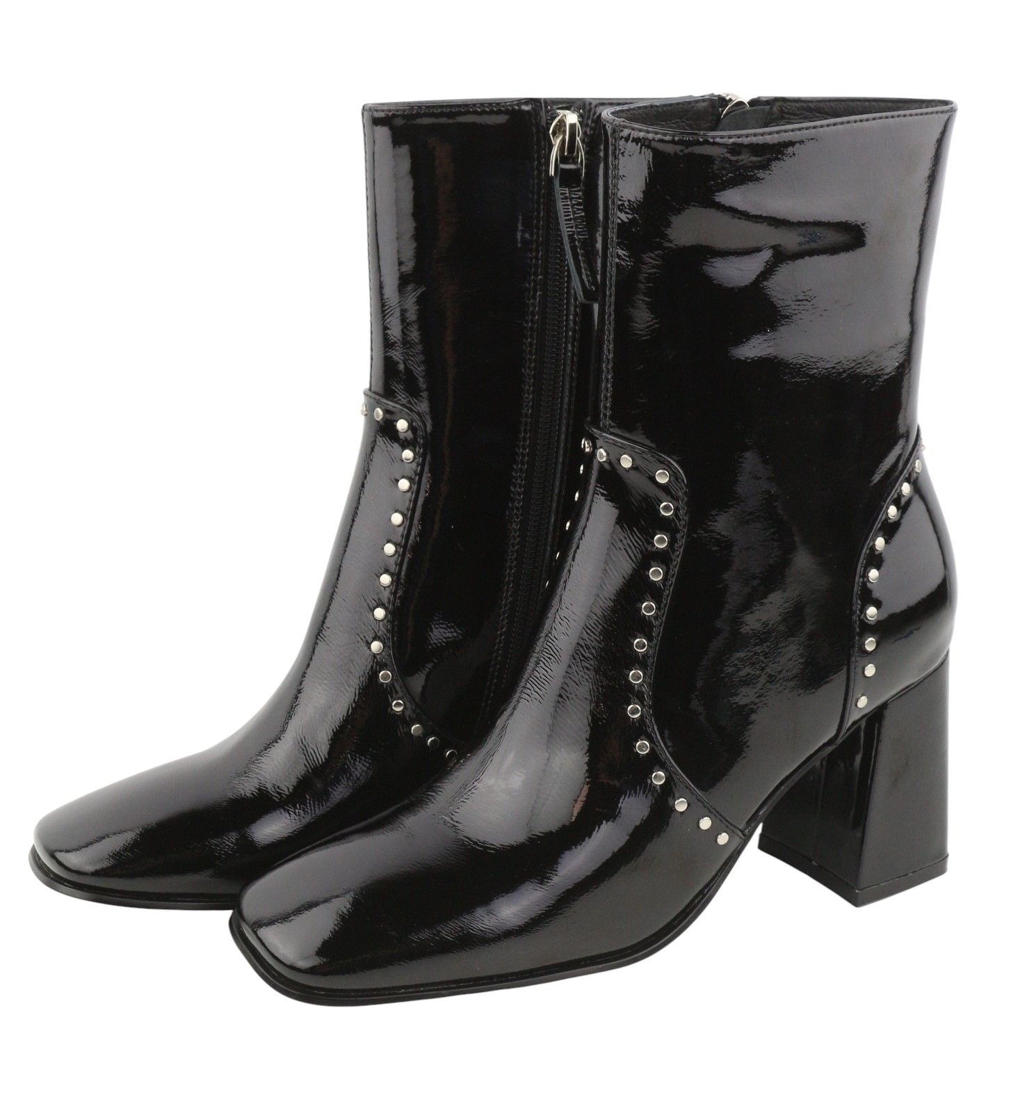Other BIBI LOU POLA EU37 Black Leather Square Toe Ankle 87549 Size US 6 / IT 36 - 4 Thumbnail