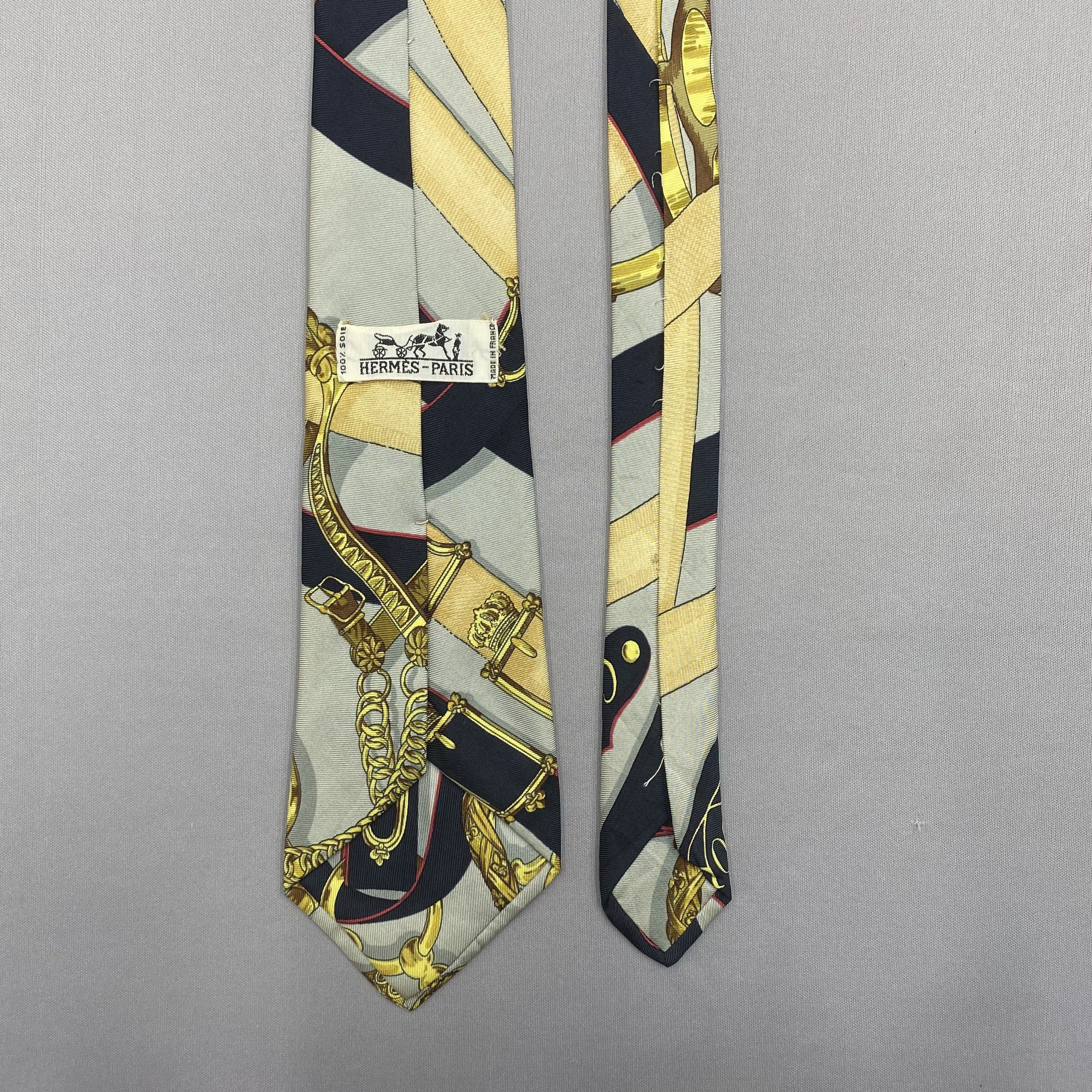 Hermes Vintage Hermes SILK Necktie Cravate Pure Silk Neck Tie Size ONE SIZE - 6 Thumbnail