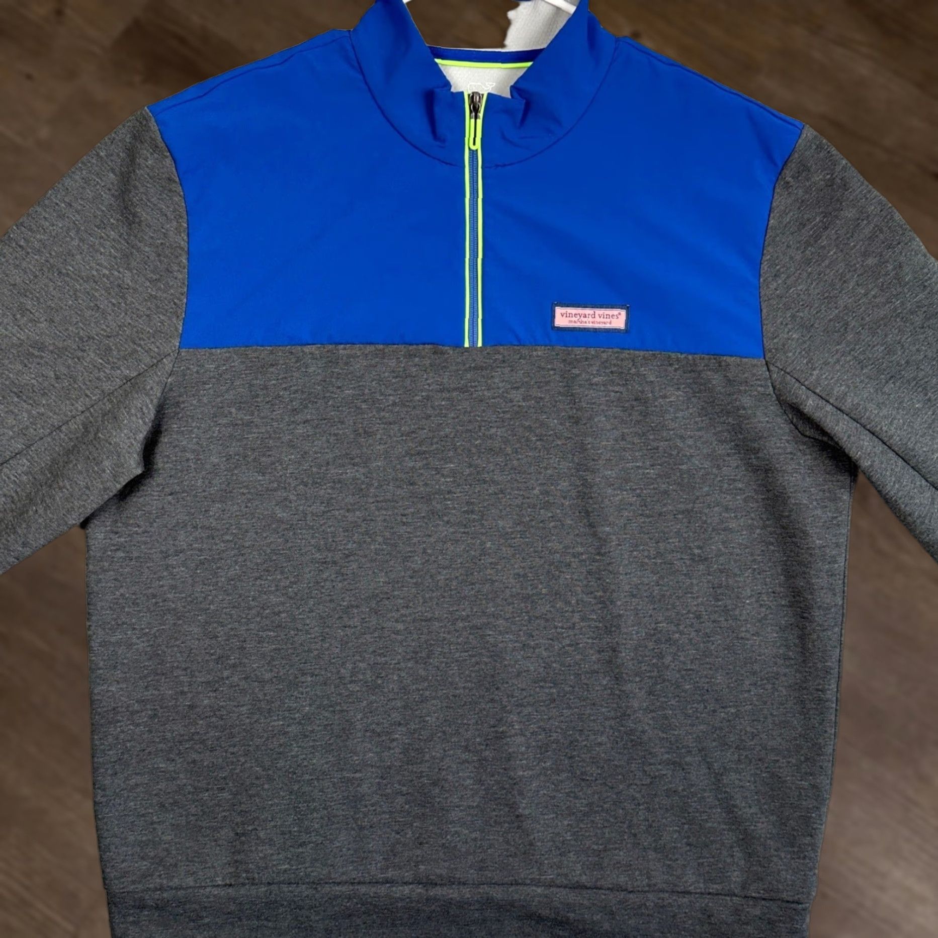 Vineyard Vines Vineyard Vines Sweatshirt Mens XL Blue Grey Golf Quarter Zip Pullover Colorblock Mock Neck Size US XL / EU 56 / 4 - 1 Thumbnail
