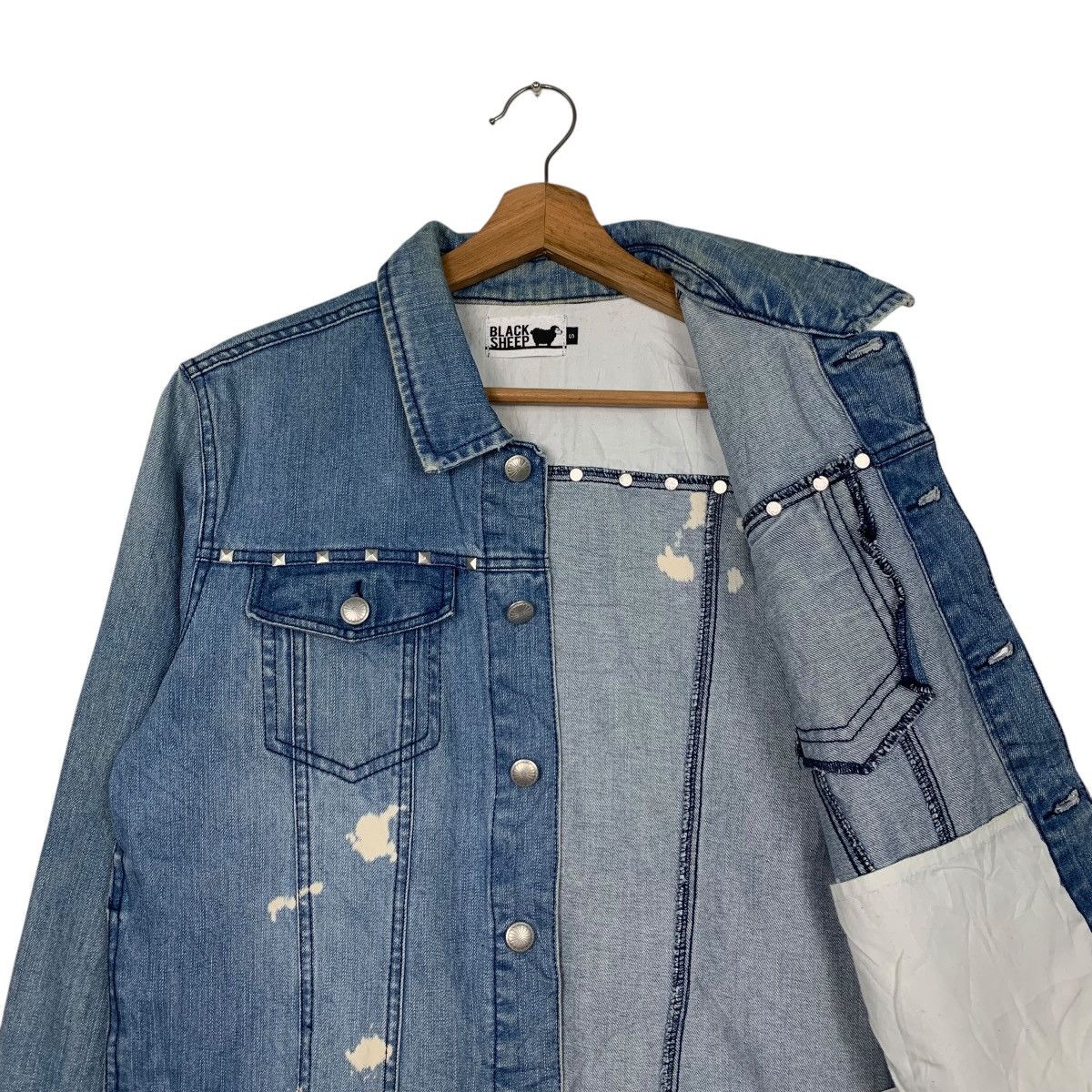 Black Sheep BLACK SHEEP Washed Blue Studded Denim Jacket #2734-C123 Size US S / EU 44-46 / 1 - 10 Thumbnail