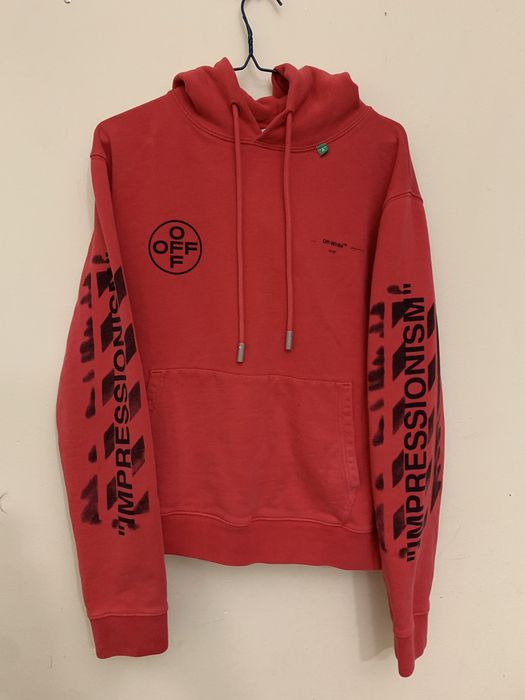 Off white best sale impressionism hoodie red