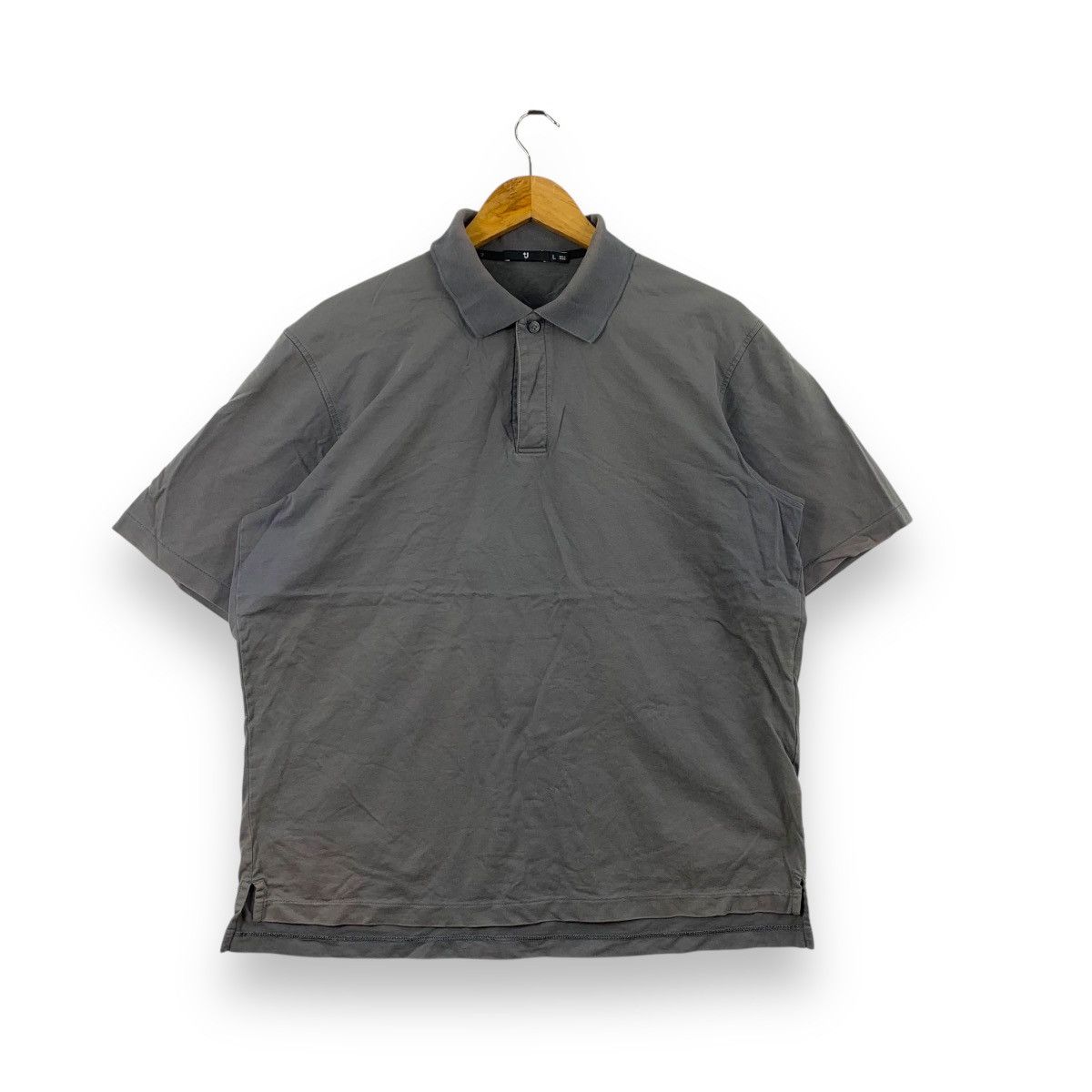 Uniqlo JIL SANDER x UNIQLO +J Collection Plain Gray Baggy Polo Tee Size US L / EU 52-54 / 3 - 1 Thumbnail