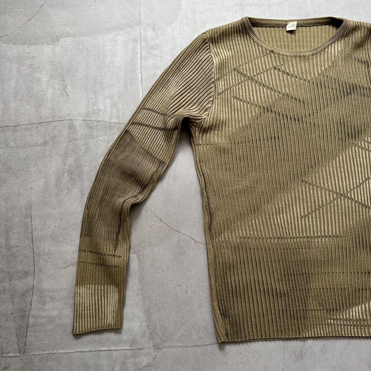 Hysteric Glamour × Undercover 00s Painted If Six Was Nine LGB Vibe Knit Ribbed Sweater Y2K Size US L / EU 52-54 / 3 - 4 Thumbnail