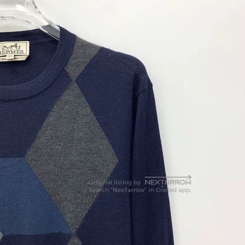 Hermes Hermes Color-blocked diamond pattern cashmere long-sleeve Size US S / EU 44-46 / 1 - 3 Thumbnail