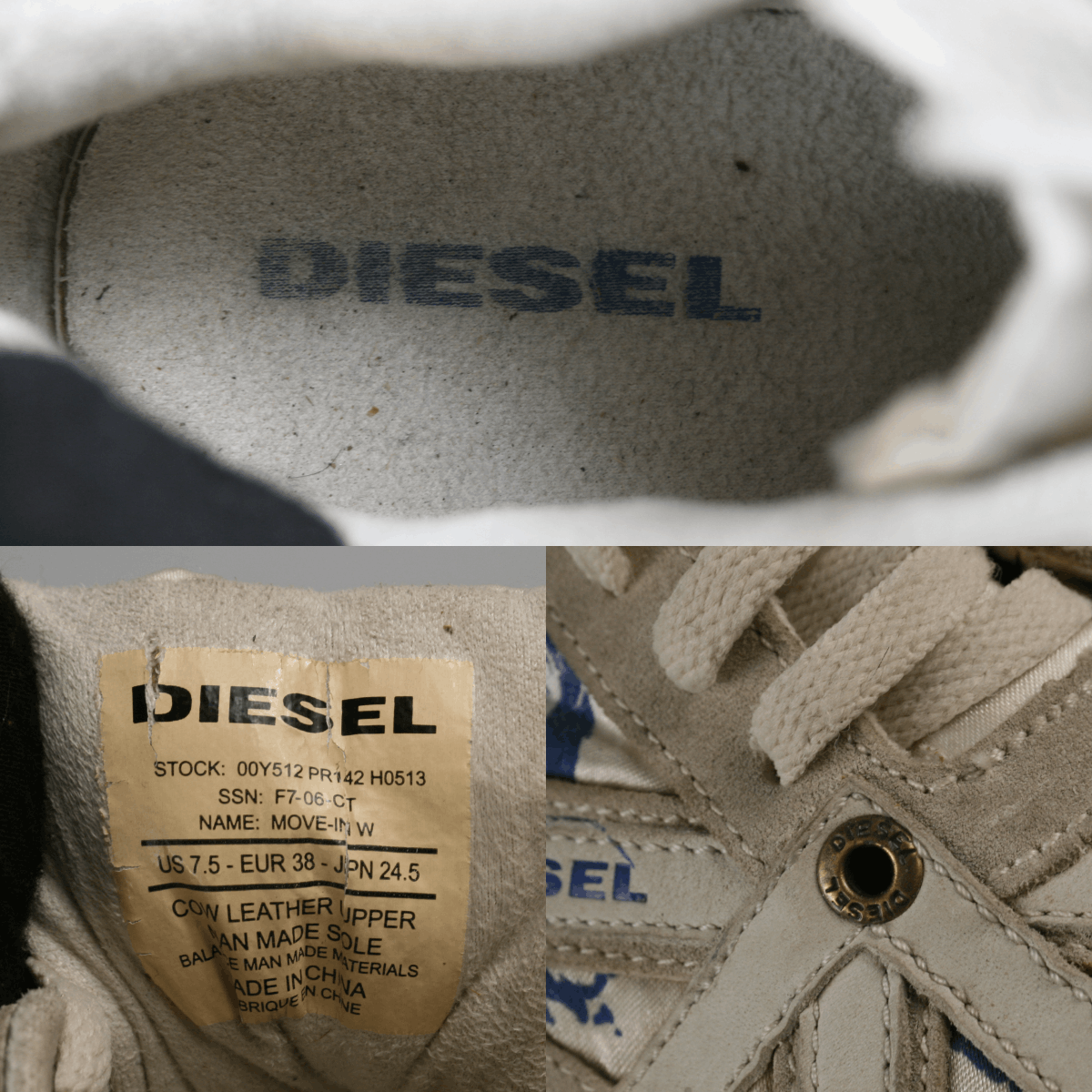 Diesel 00S Move-In Y2K Low Print All Over Low Sneakers Vintage Size US 7 / IT 37 - 17 Thumbnail