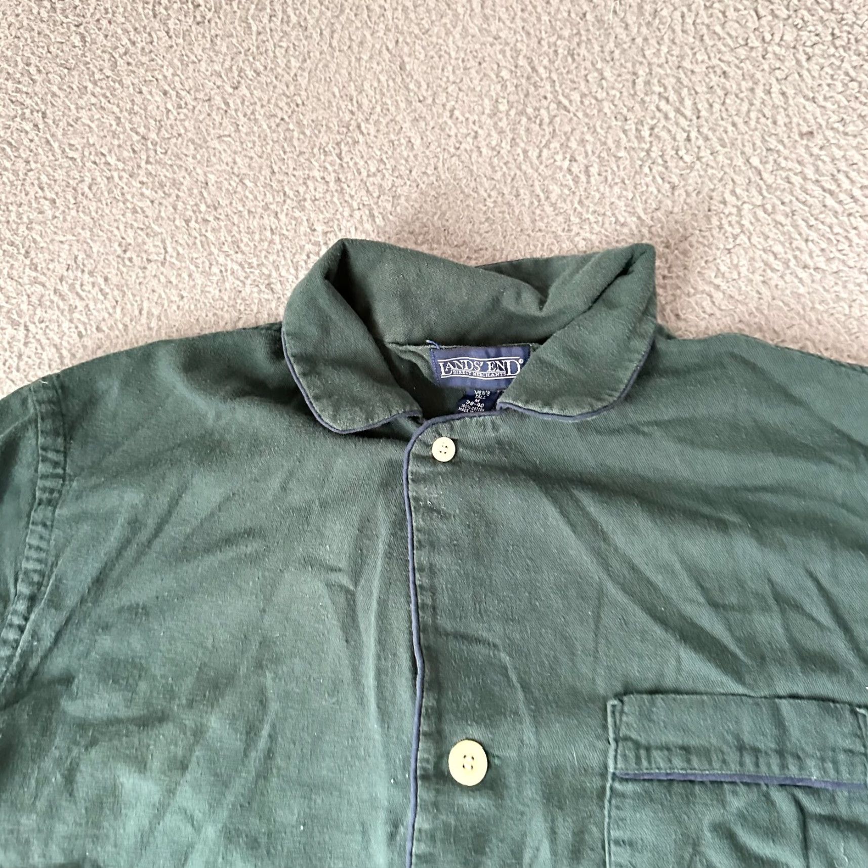 Lands' End VINTAGE Lands' End Shirt Mens Adult Large Green Cotton Flannel Button-Up 90s Mar Pockets Size US L / EU 52-54 / 3 - 3 Thumbnail