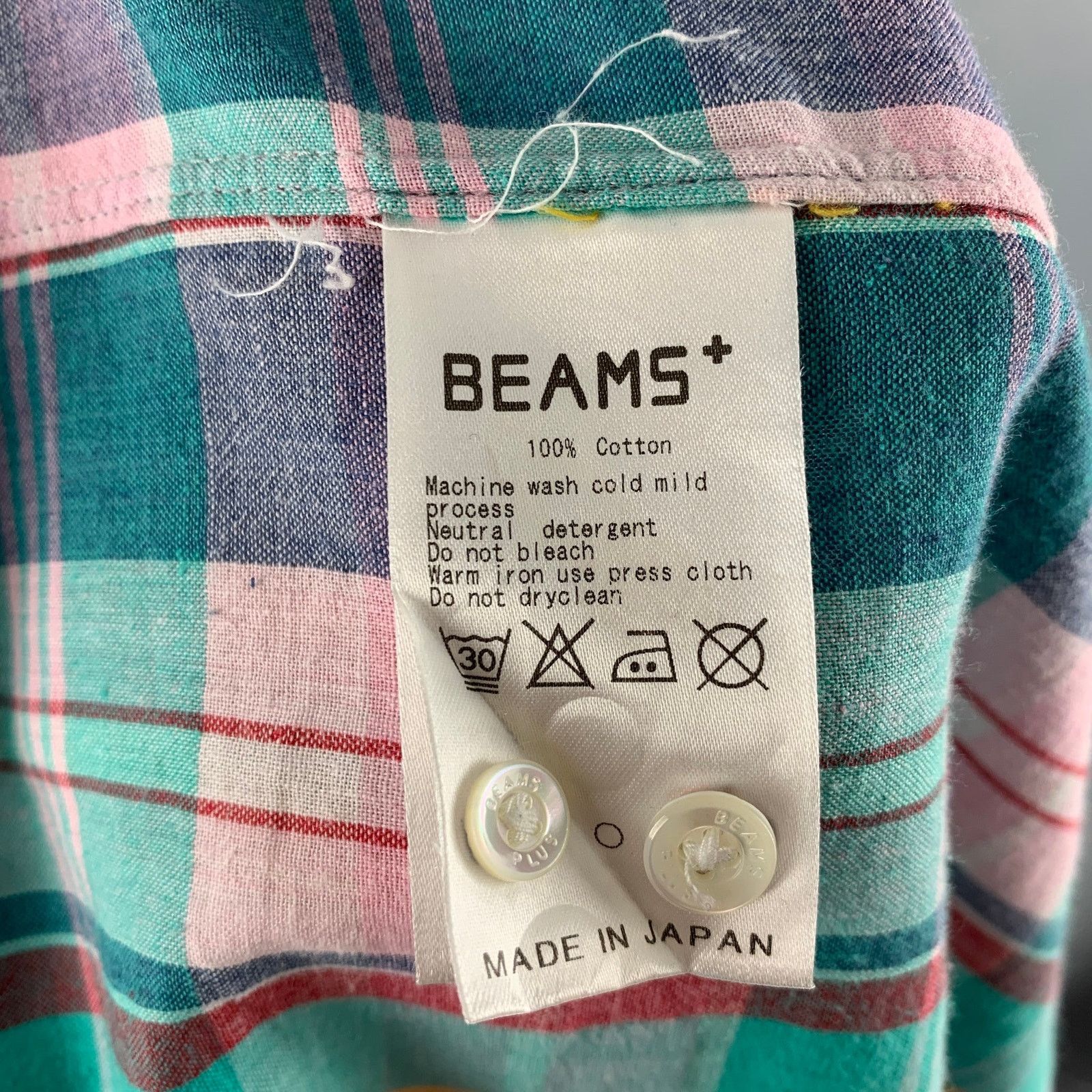 Other BEAMS Multi-Color Madras Cotton One pocket Long Sleeve Shirt Size US L / EU 52-54 / 3 - 5 Thumbnail