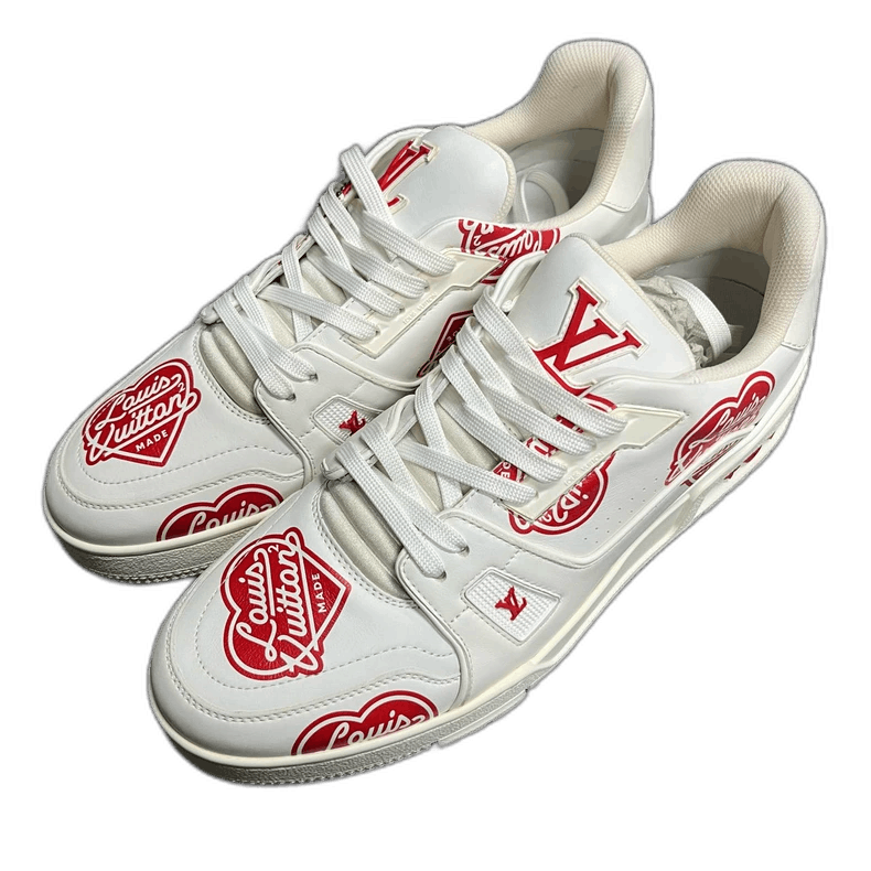 Louis Vuitton Louis Vuitton White Red Fashion Low-Top Sneakers Size US 8 / EU 41 - 1 Thumbnail