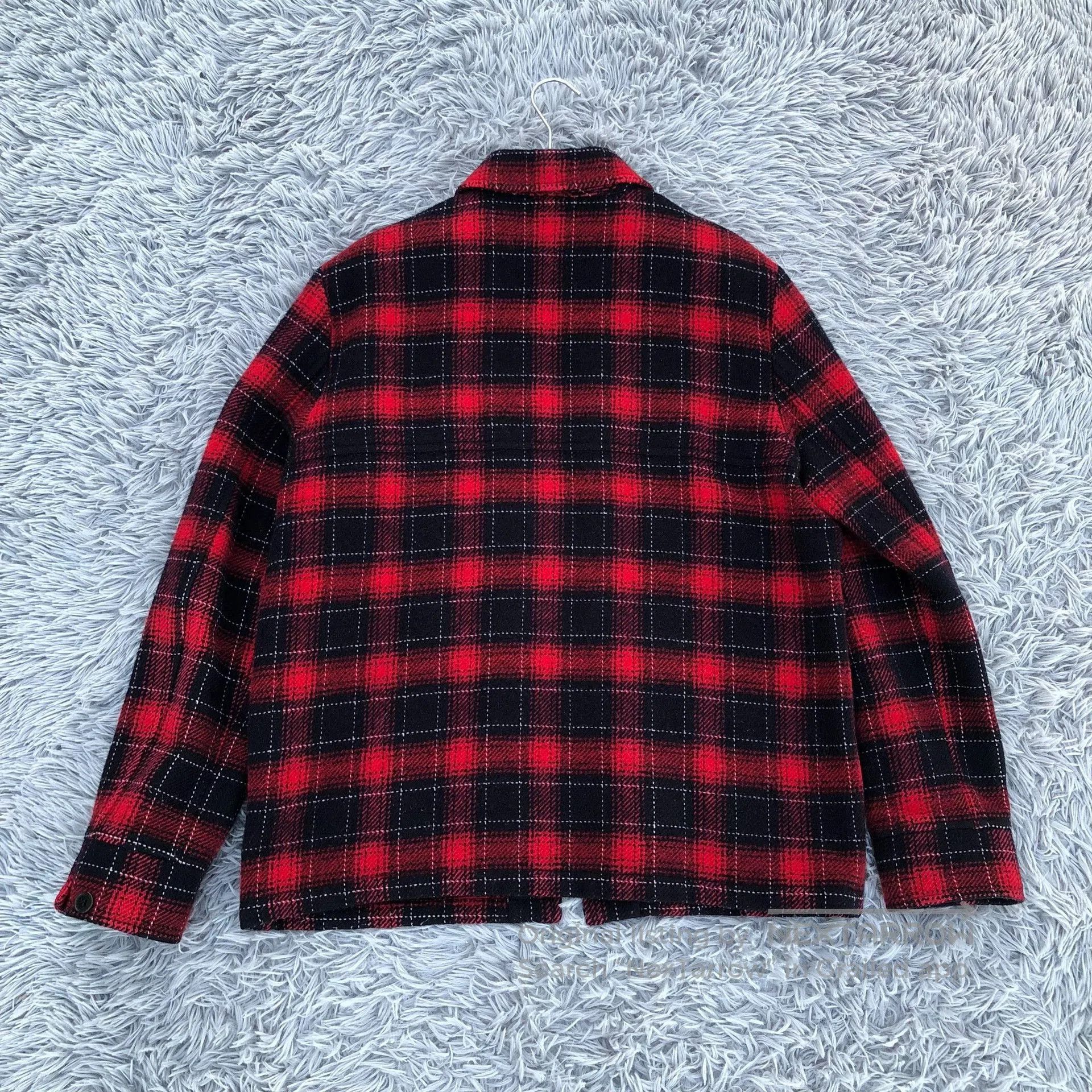Saint Laurent Paris Saint Laurent 13FW Red Plaid Zip Jacket. Size US L / EU 52-54 / 3 - 5 Thumbnail