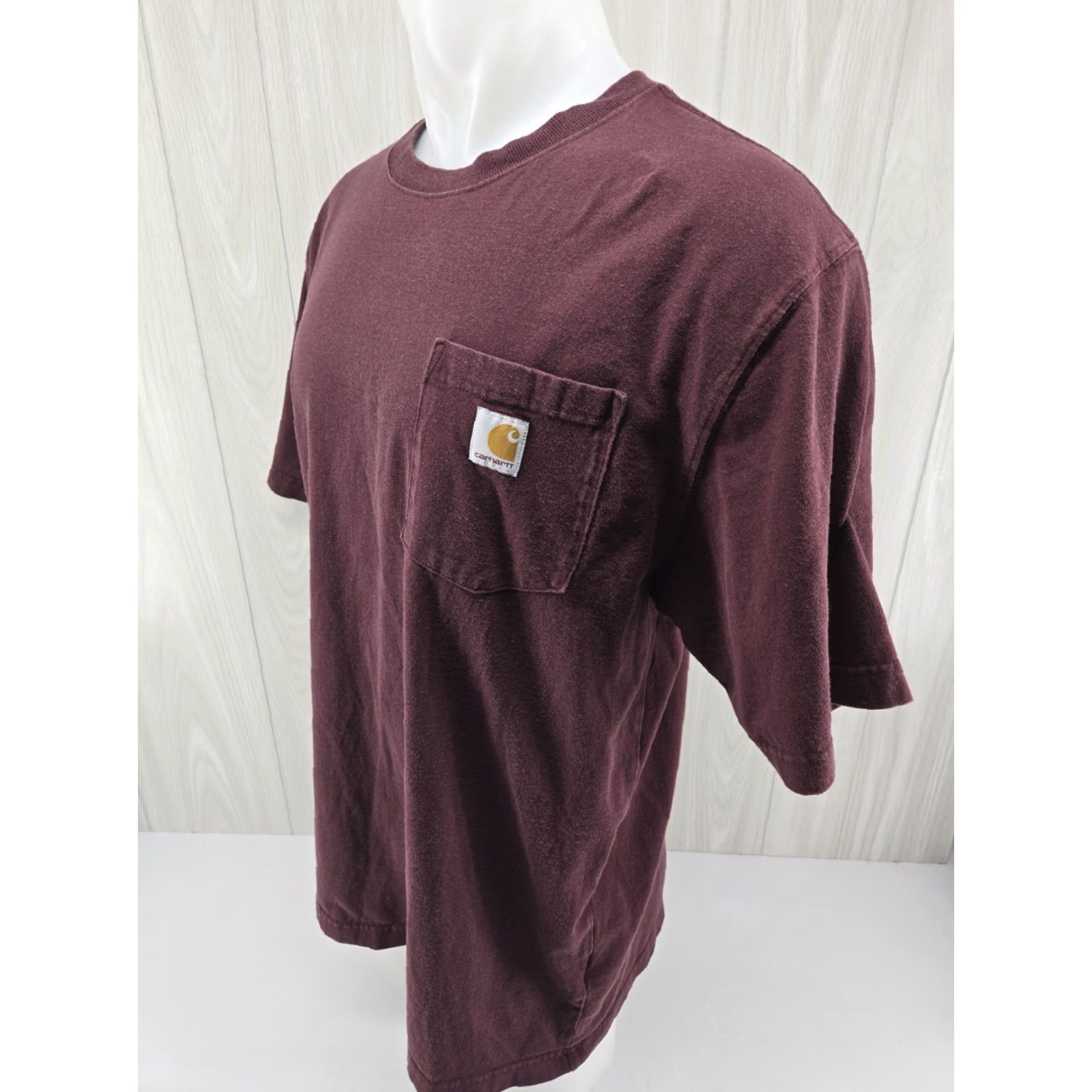 Carhartt Carhartt Classic Logo Pocket T Shirt Mens Adult Large LT Maroon Red Logo Short Sleeve Crew Neck Pants? Size US L / EU 52-54 / 3 - 4 Thumbnail