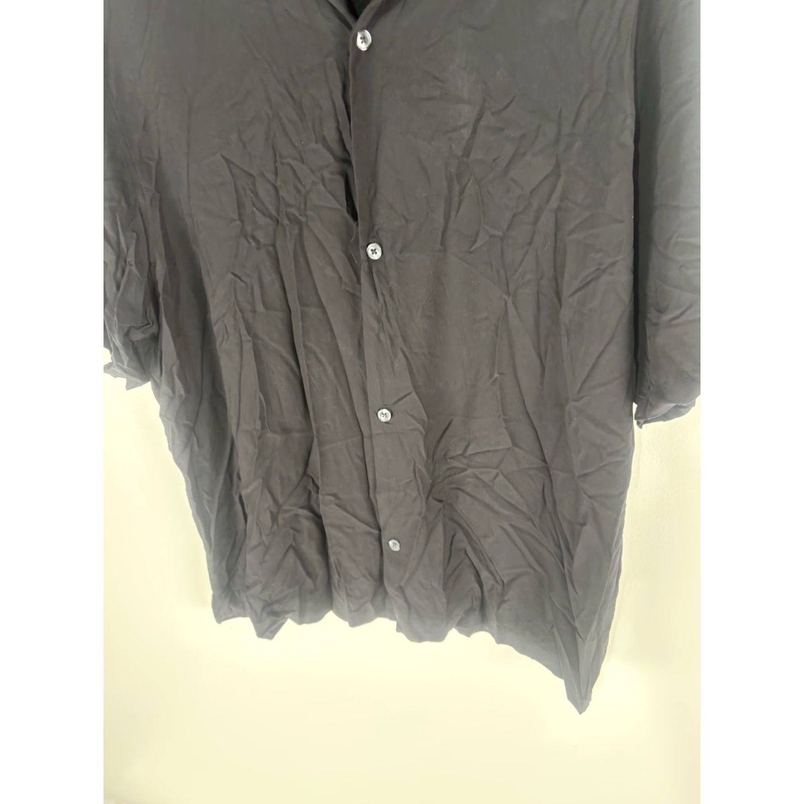 Pacsun VINTAGE Pac Sun Men's Button-Up Shirt Casual Travel Workwear Short Sleeve 100% Recycled Rayon XL Black Size US XL / EU 56 / 4 - 3 Thumbnail