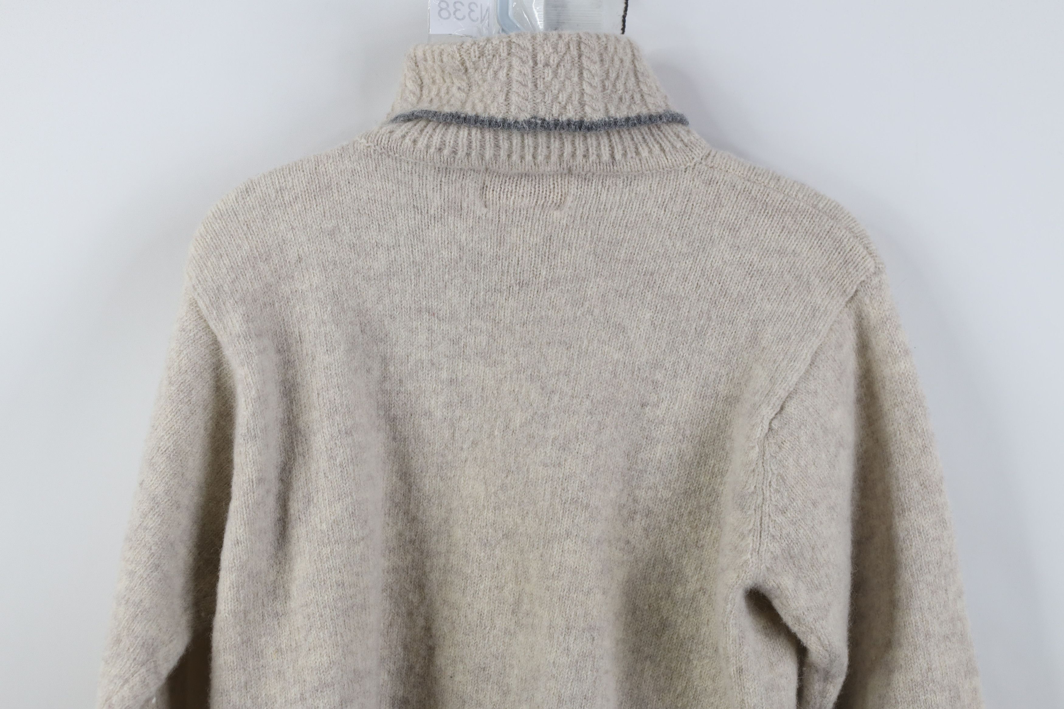 Woolrich Woolen Mills Vintage 90s Woolrich Wool Knit Turtleneck Sweater Oatmeal Size S / US 4 / IT 40 - 10 Thumbnail