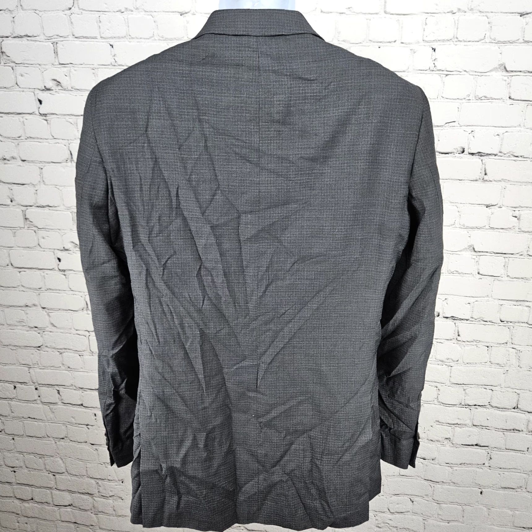 Kenneth Cole VINTAGE Awearness Kenneth Cole Grey Wool Blend Extreme Slim Fit Blazer Sport Coat 40L Size 40R - 2 Thumbnail