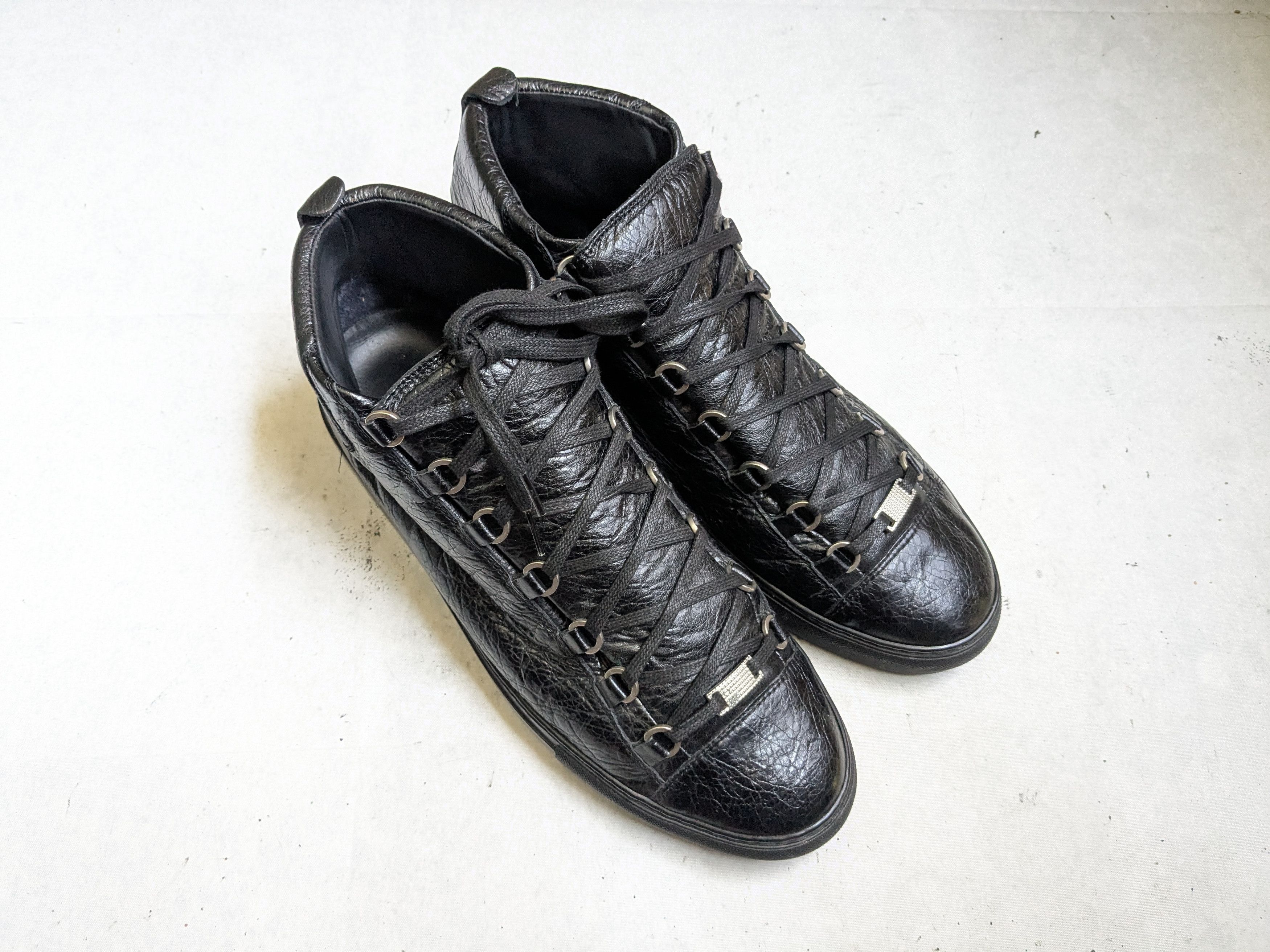 Balenciaga Balenciaga Arena Sneakers Black 12 45 High Tops Leather Size US 13 / EU 46 - 4 Thumbnail