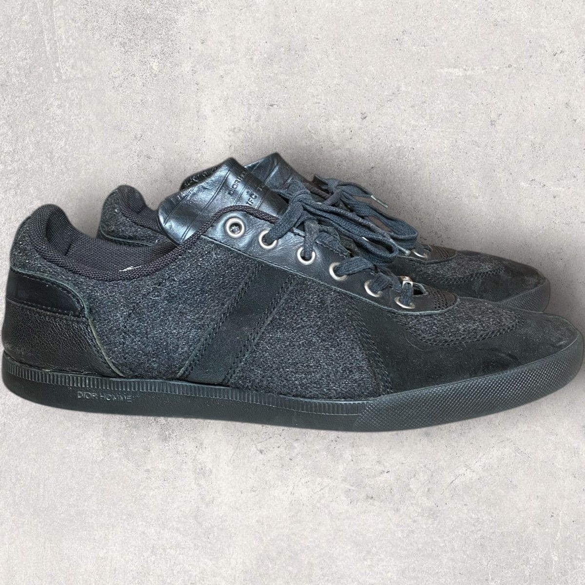 Dior Fall10 B01 Wool Flannel And Leather Sneakers Size US 8 / EU 41 - 4 Thumbnail