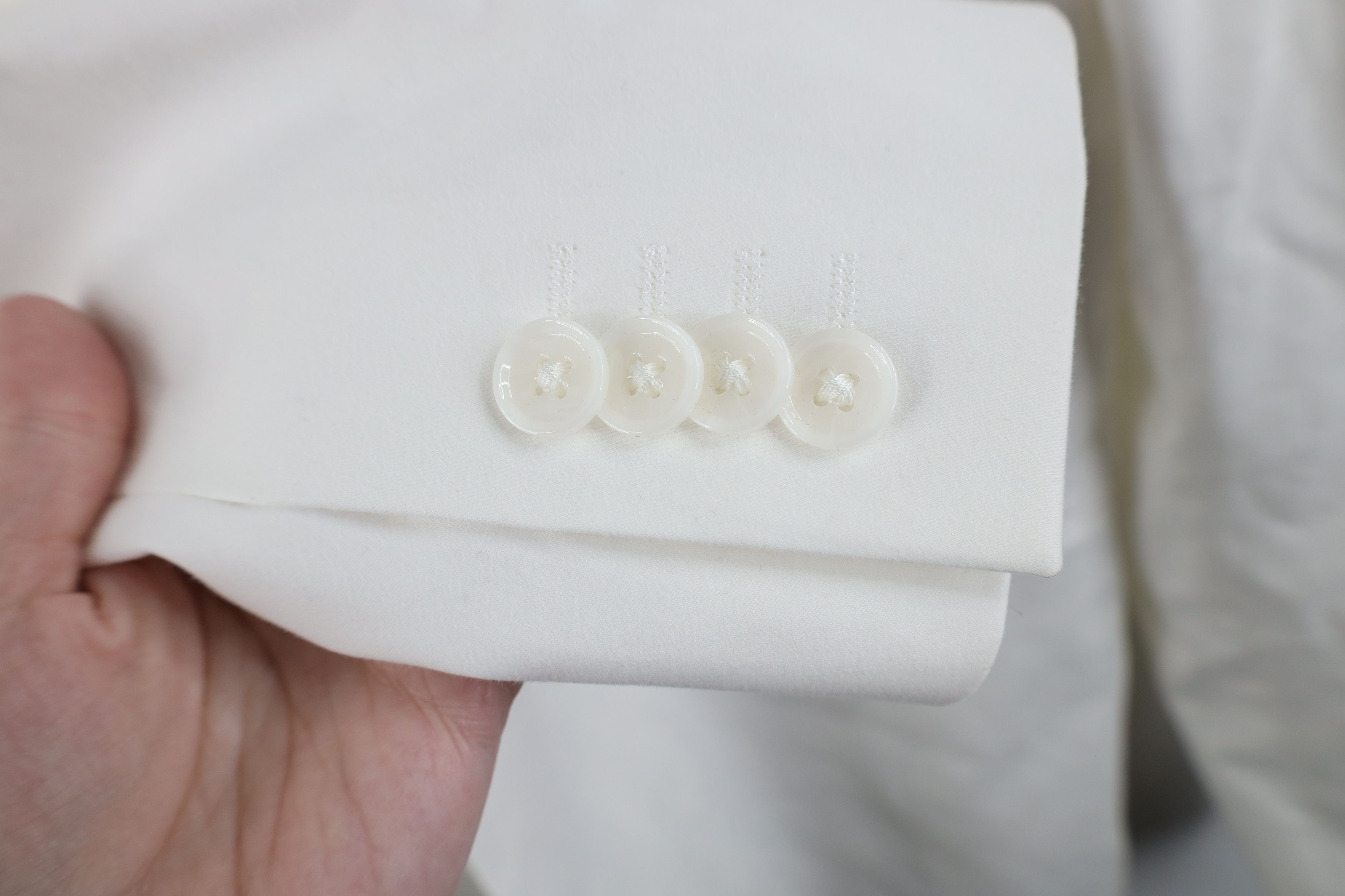 Express × Vintage Express One Button Wedding Tuxedo Suit Blazer Jacket White Size US XXL / EU 58 / 5 - 5 Thumbnail