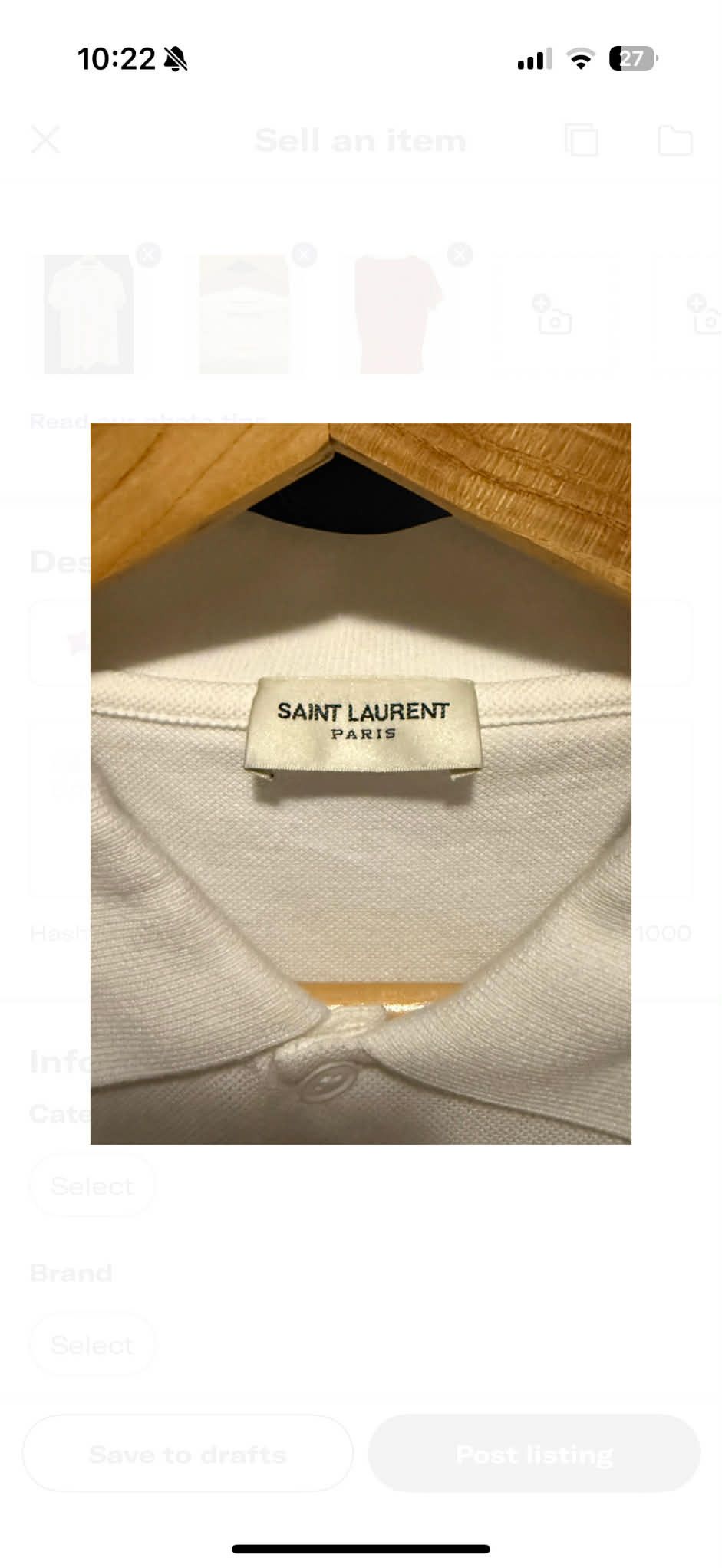 Saint Laurent Paris Saint Laurent Classic Polo Size US XL / EU 56 / 4 - 2 Thumbnail
