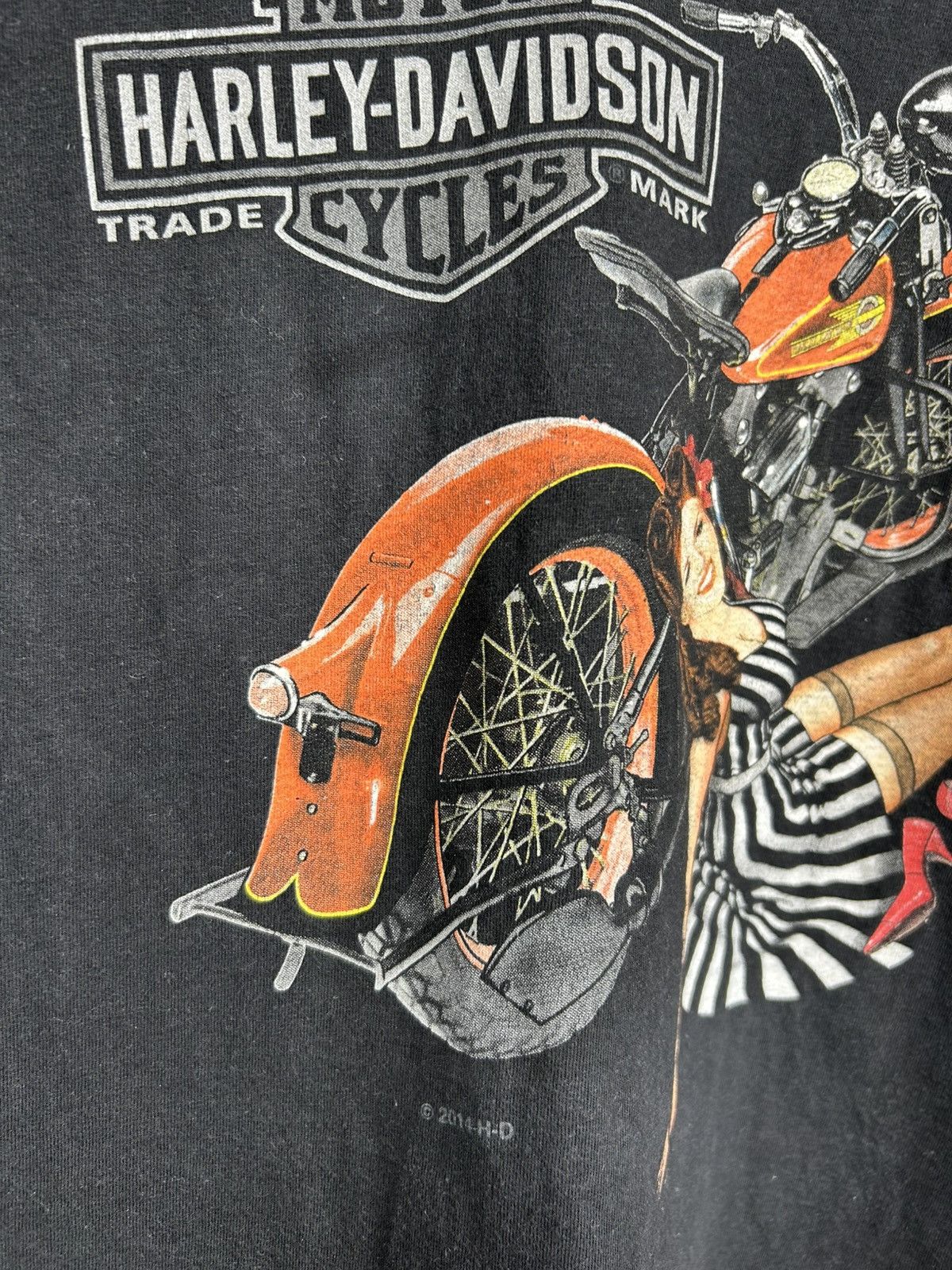 Vintage Vintage Harley Davidson Moto Girl T-Shirt Size M Size US M / EU 48-50 / 2 - 4 Thumbnail