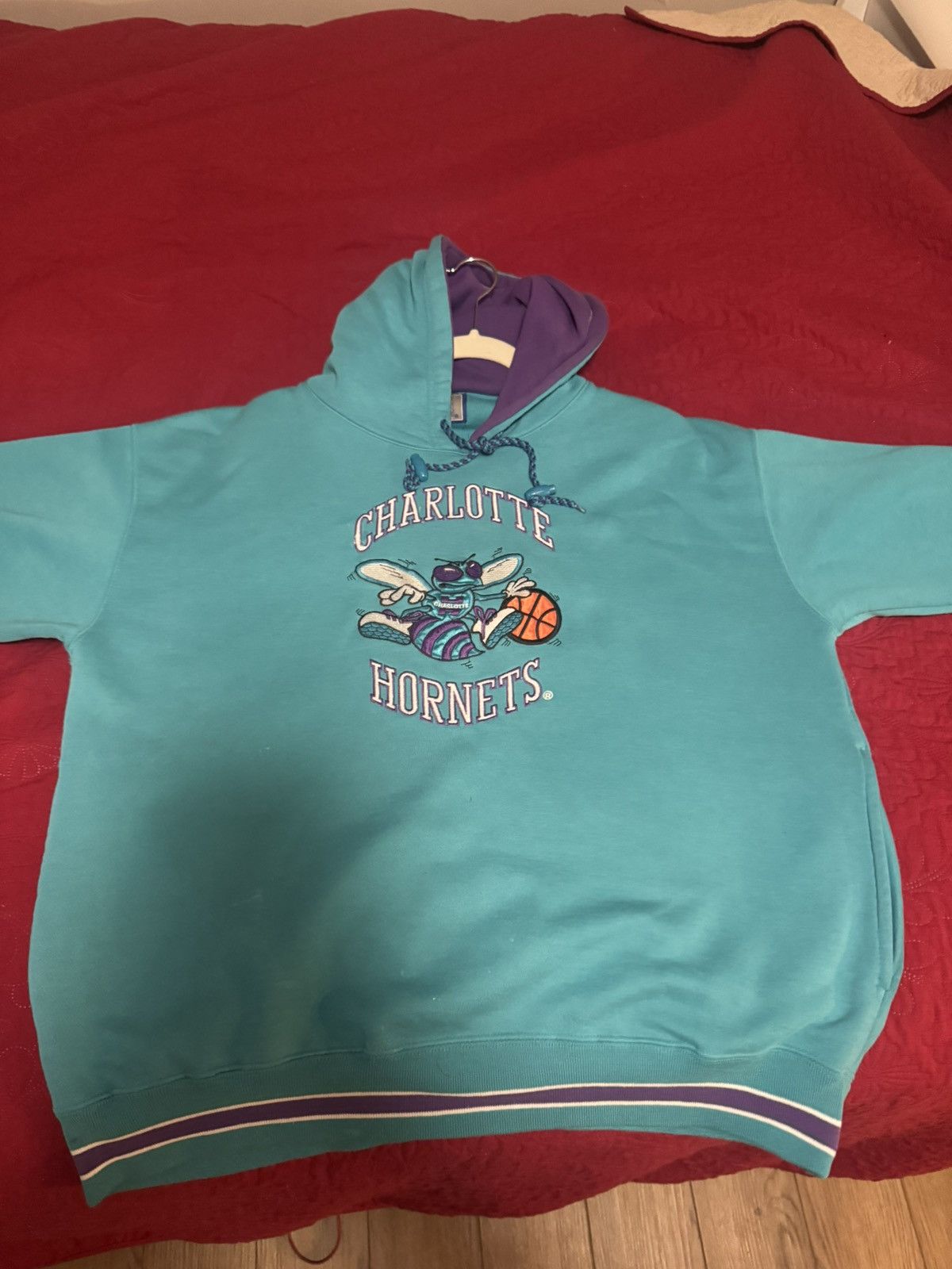 NBA 90S Charlotte Hornets Big Logo Hoodie Vintage Size US M / EU 48-50 / 2 - 10 Thumbnail