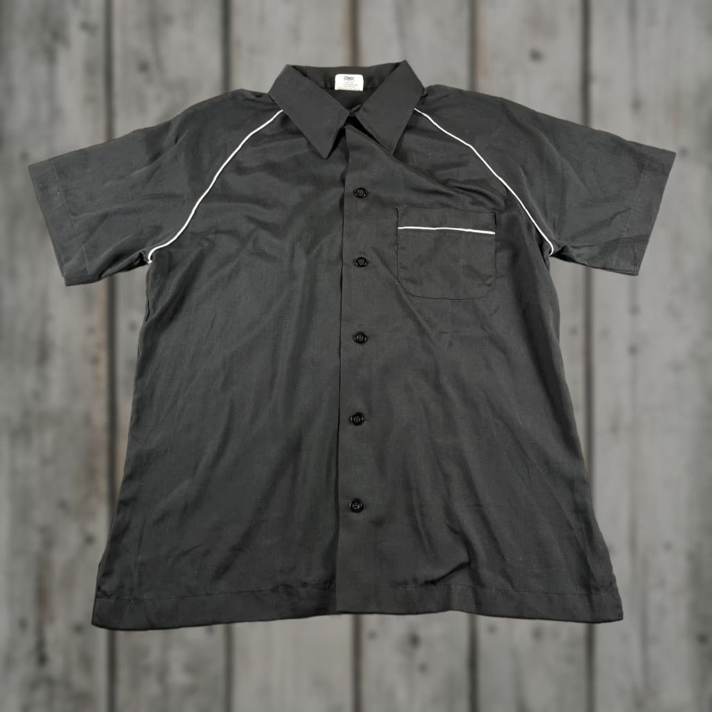 VINTAGE King Louie Shirt Mens M Black Bowling Coca Cola Chainstitch 60s USA Pocket Button-Up Short Sleeve Collared