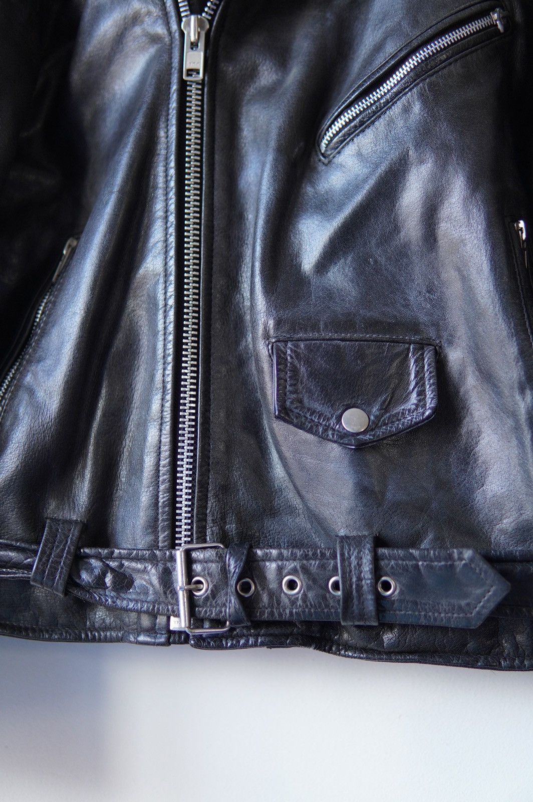 Genuine Leather Vintage Leather Biker Moto Jacket Size US L / EU 52-54 / 3 - 7 Thumbnail