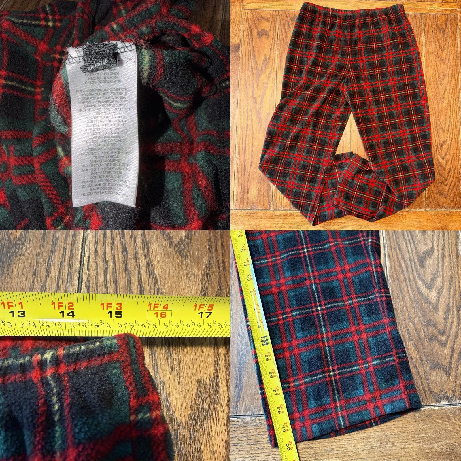 Ralph Lauren VINTAGE Ralph Lauren Pajama Set Womens M Flannel 2pc Red Green Plaid Sleepwear 100% Cotton Nightwear Size ONE SIZE - 8 Thumbnail