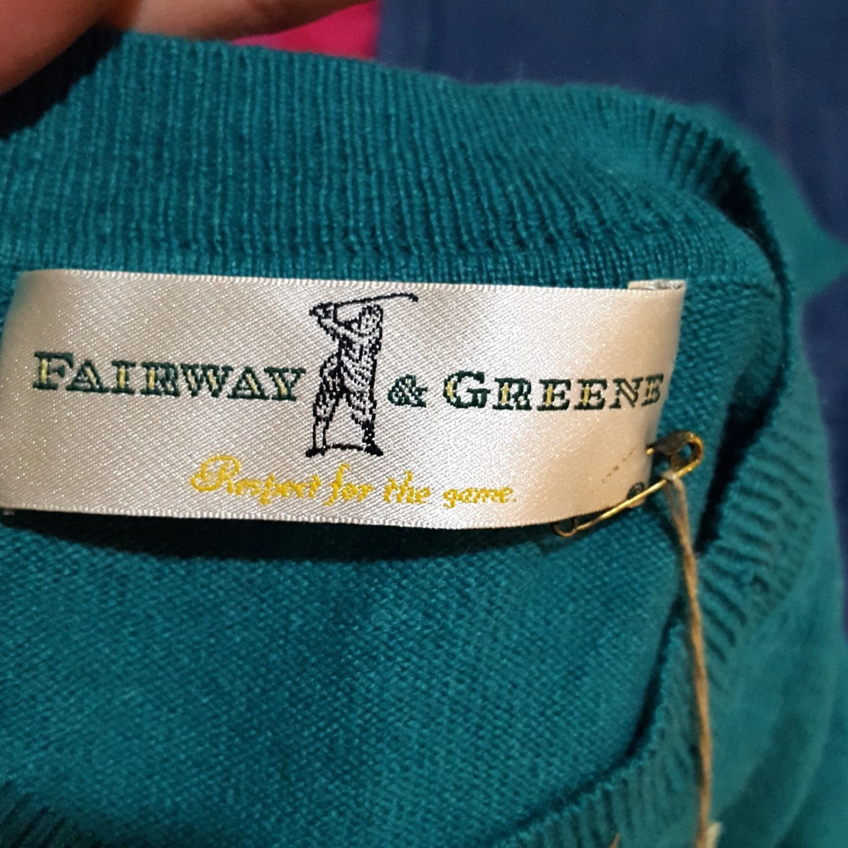 Altea Vintage Fairway & Greene Men's Sweater Pullover Knit Cashmere Crew Neck 90s Preppy Fall Winter Large Blue Size US L / EU 52-54 / 3 - 7 Thumbnail