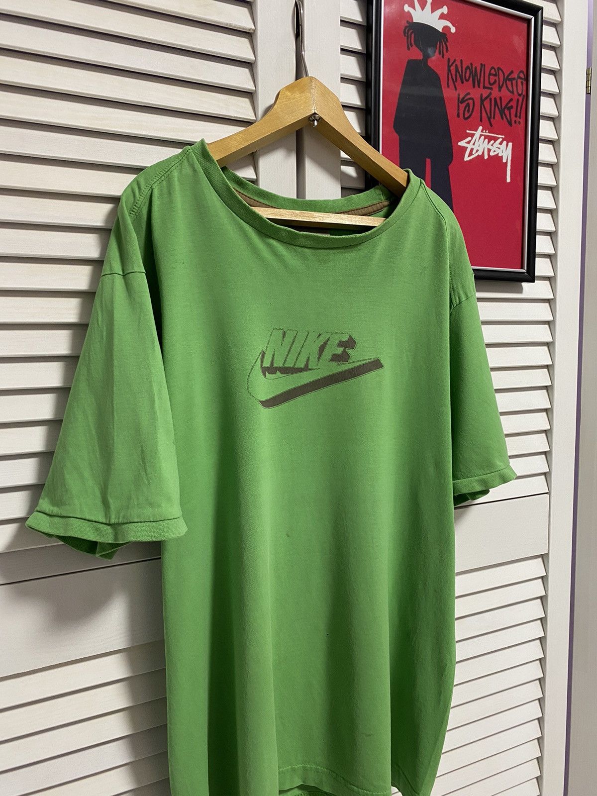 Nike Vintage T Shirt Tee Nike Big Swoosh Back Knit Mini Logo Size US XL / EU 56 / 4 - 2 Thumbnail