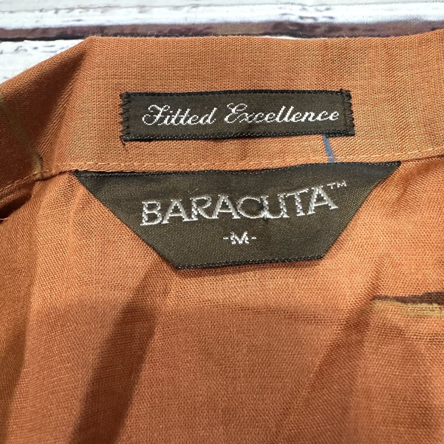 Baracuta VINTAGE Baracuta Women's Orange Shirt Short Sleeve Front Pocket Casual Sz M Size M / US 6-8 / IT 42-44 - 4 Thumbnail